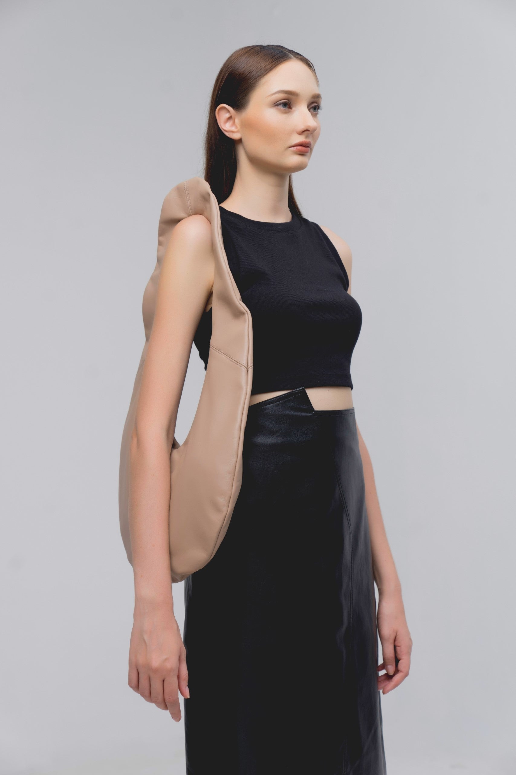 Cream RAINDROP handbag (real leather)