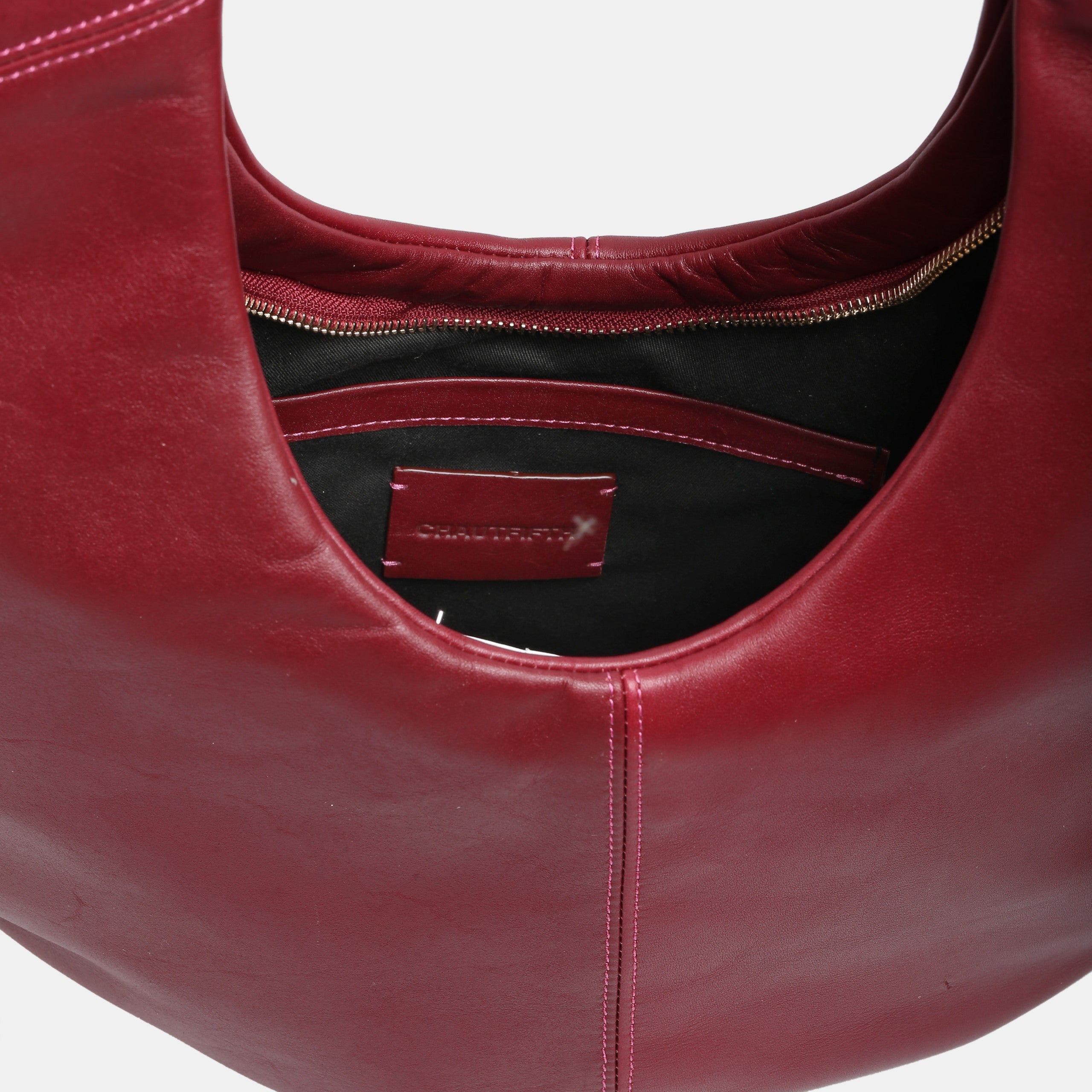 Red RAINDROP handbag (real leather)