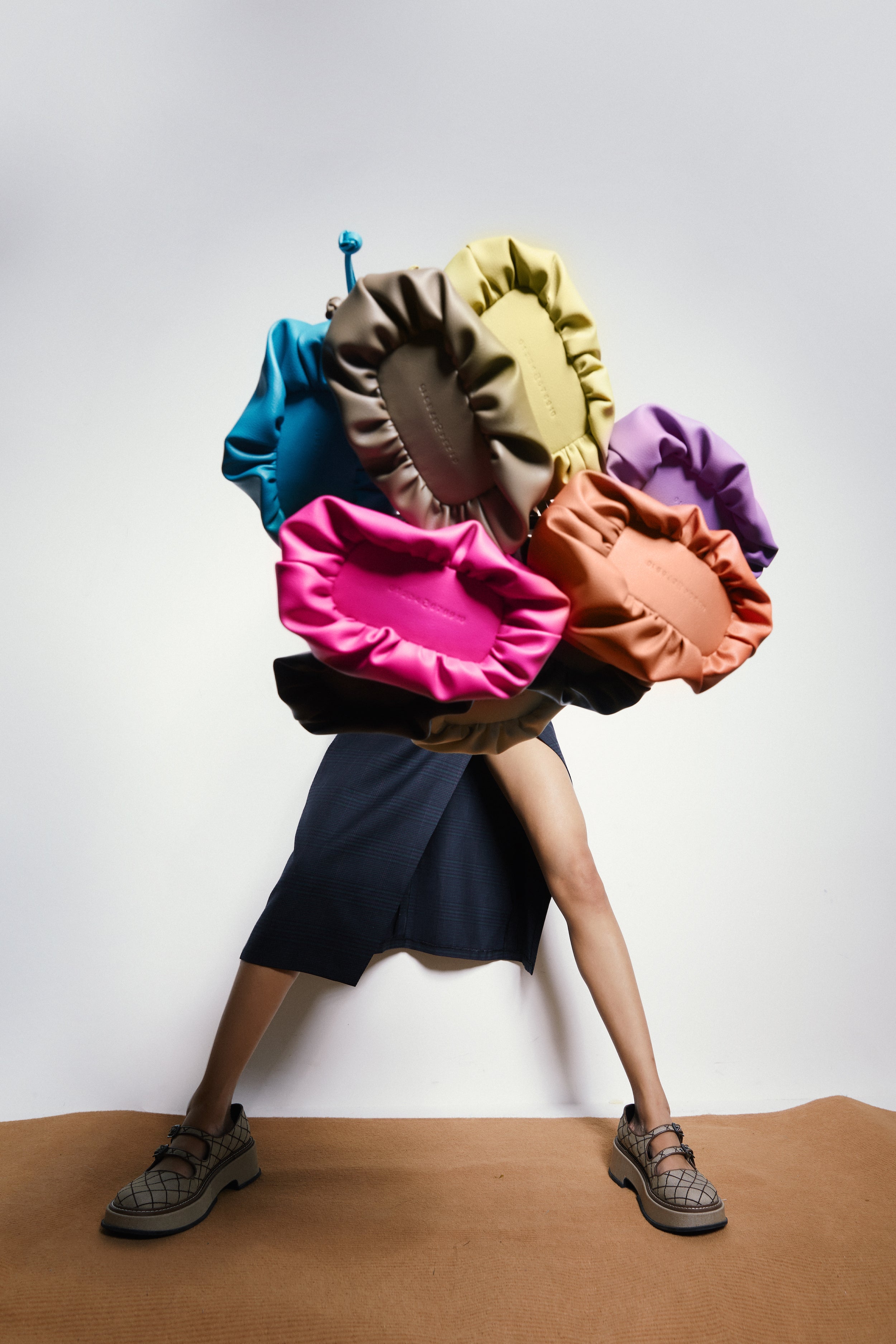 Bag MINI FLOWER DRAWSTRING in Cement Blue