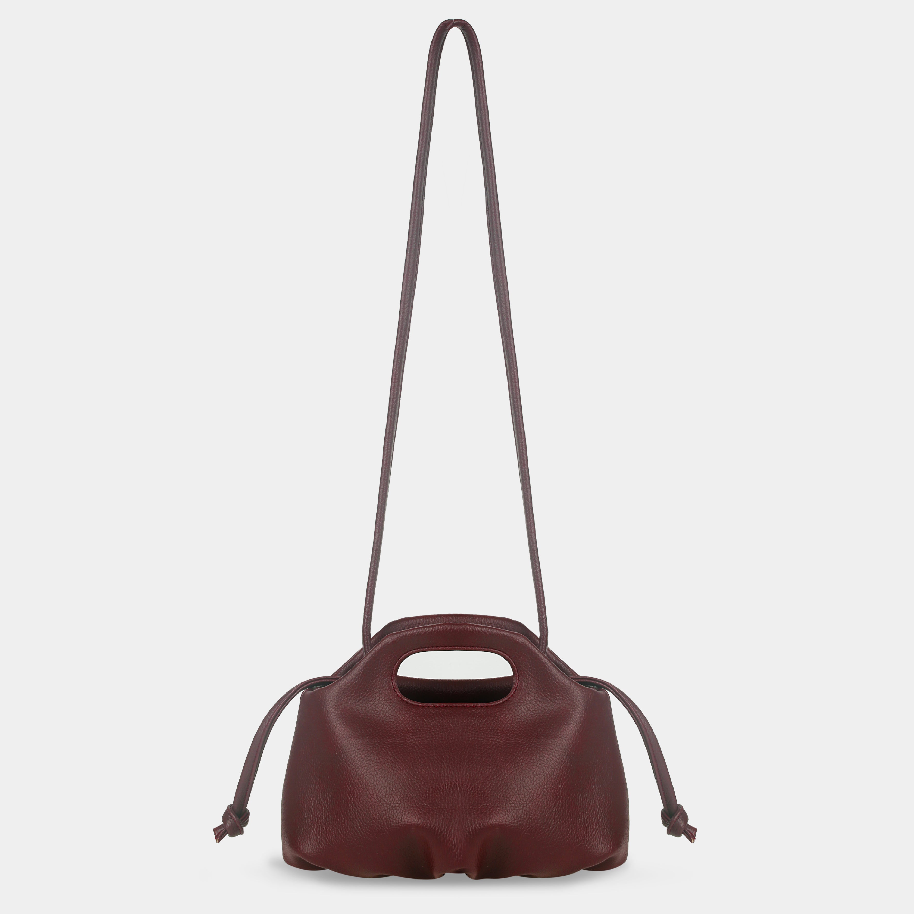 Flower Mini bag in red brown color