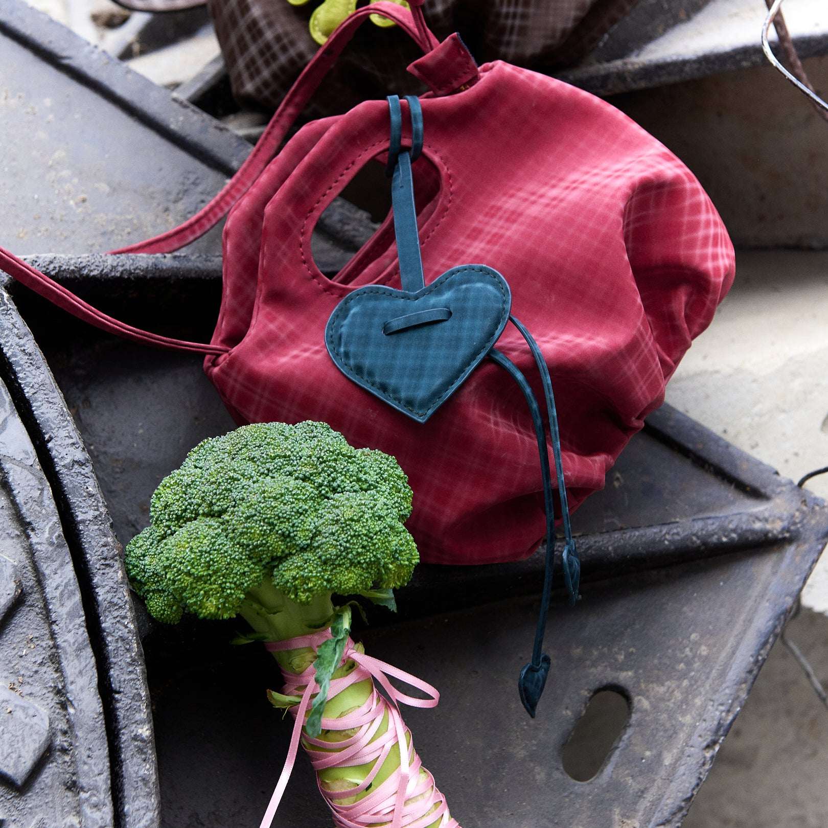 Túi xách MINI FLOWER màu Đỏ Caro