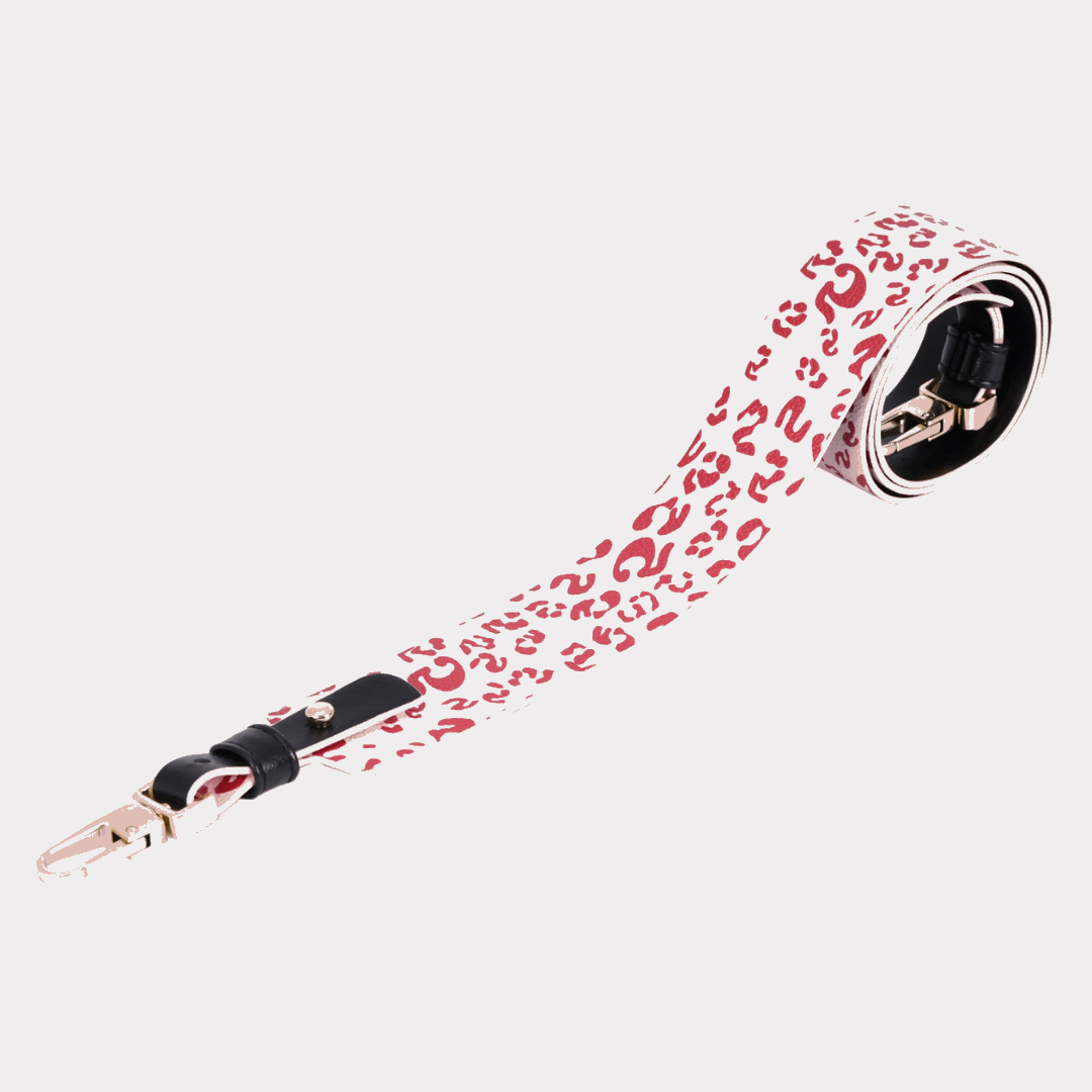 Dây đeo túi 4CM WIDE BAG màu Da beo C5 Hồng x Đen