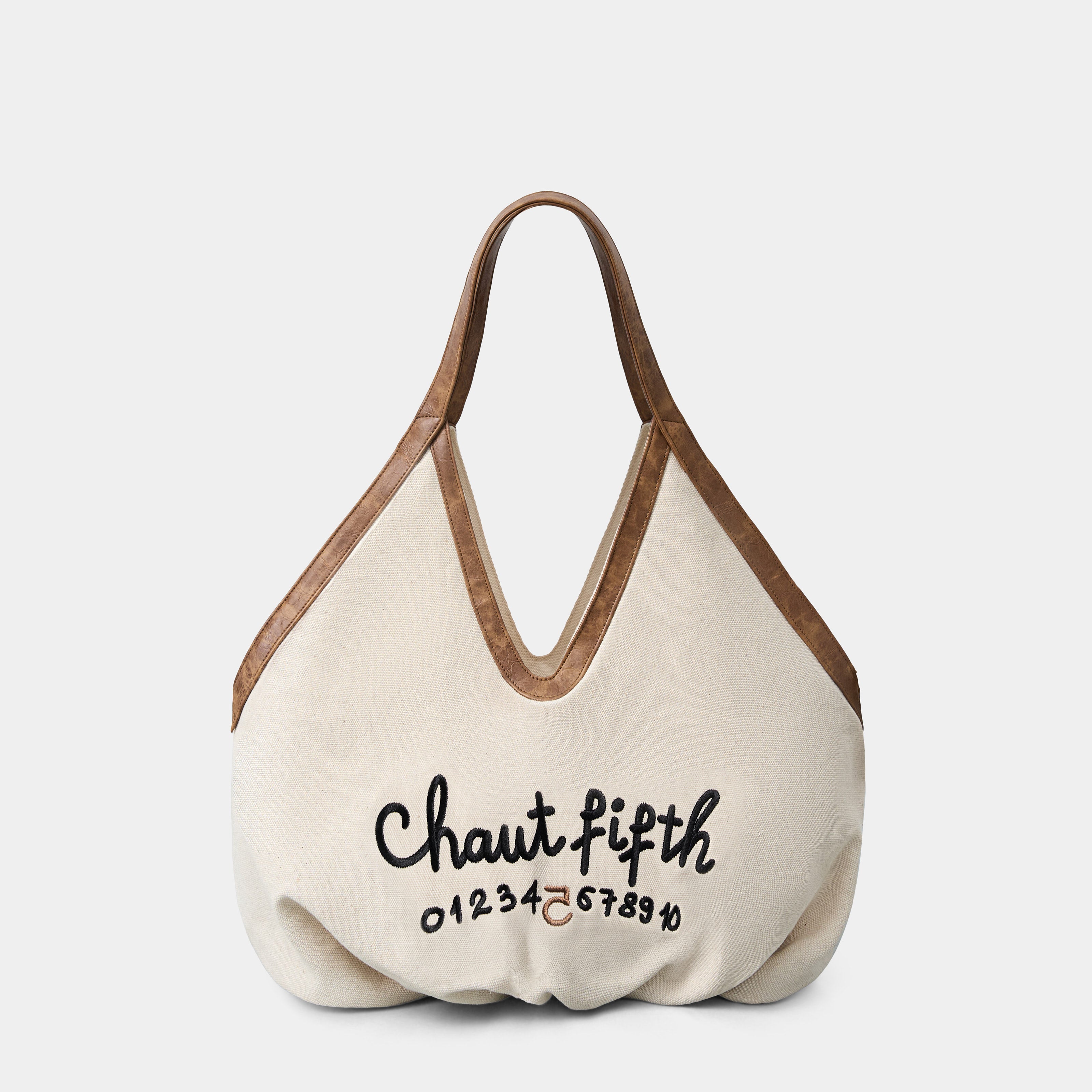 Bag OVERSIZE FLOWER Canvas x Brown