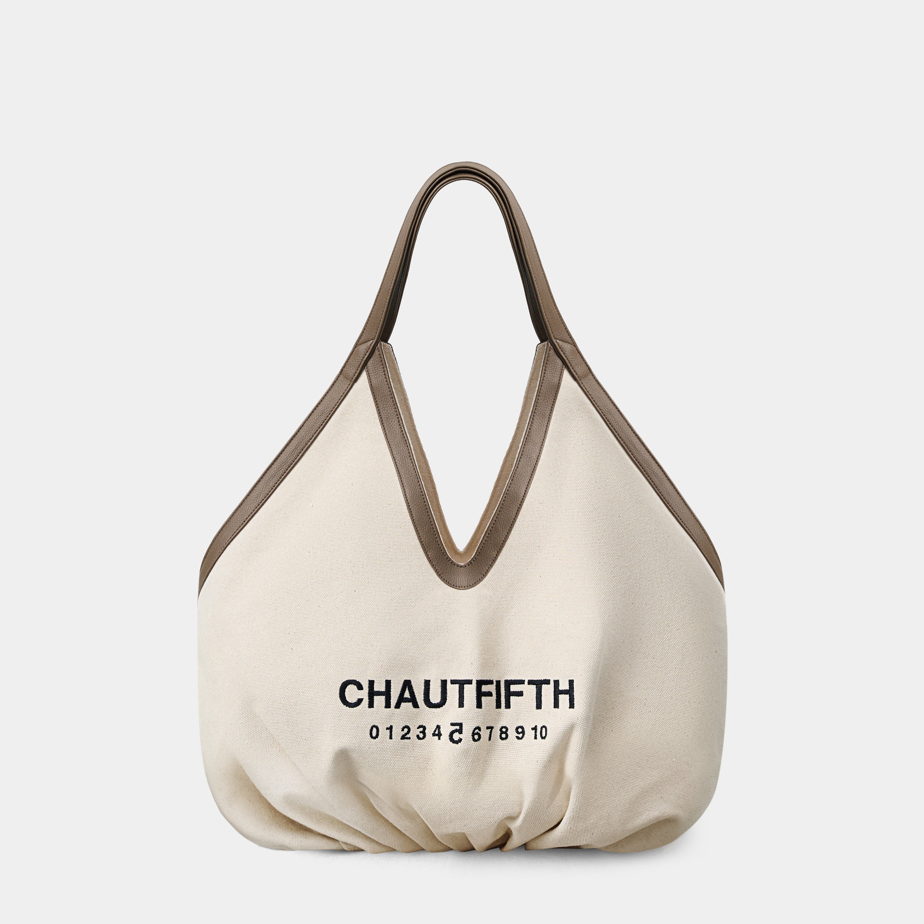 Bag OVERSIZE FLOWER Canvas x Dark Beige 