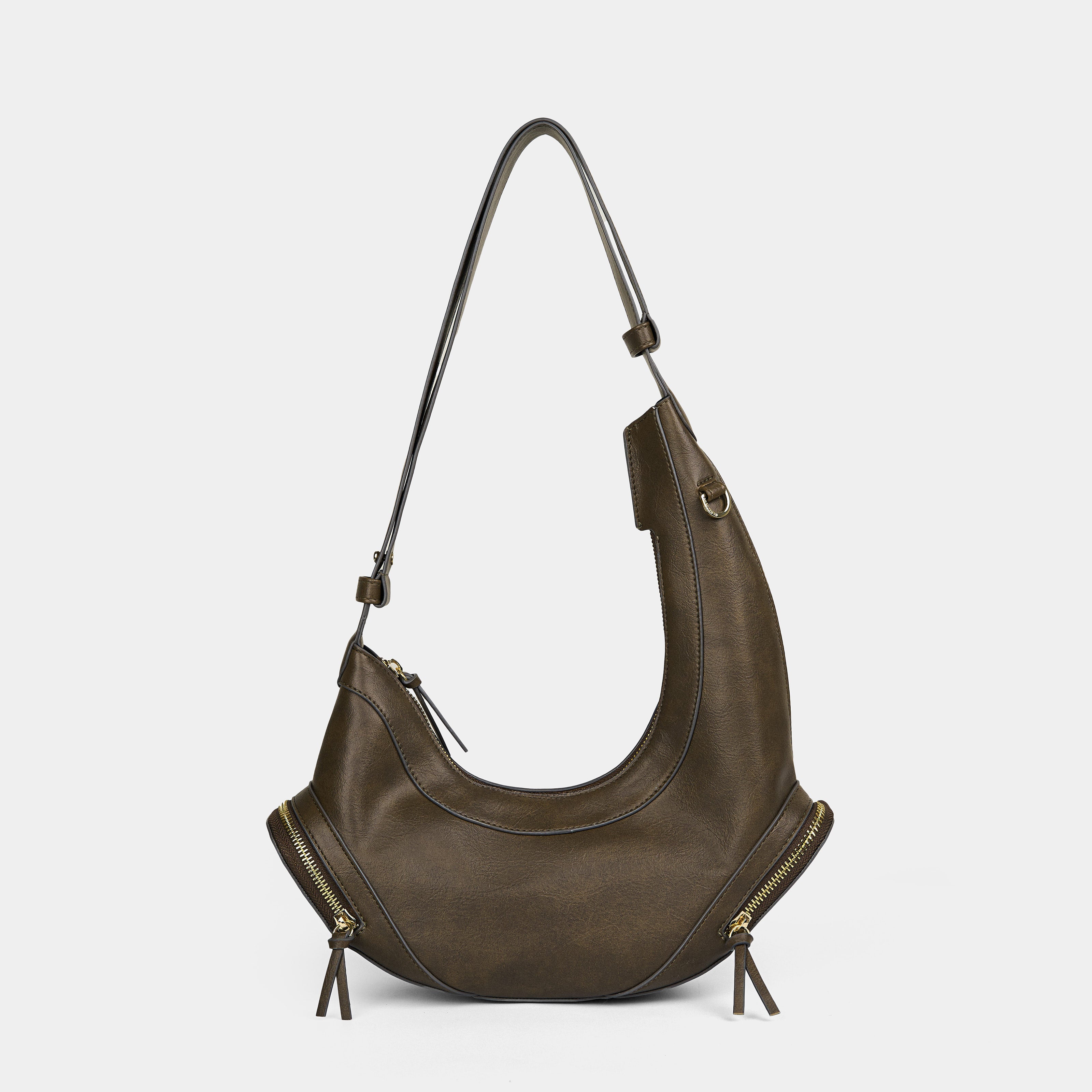Bag CRESCENT MOON in Dark Beige 