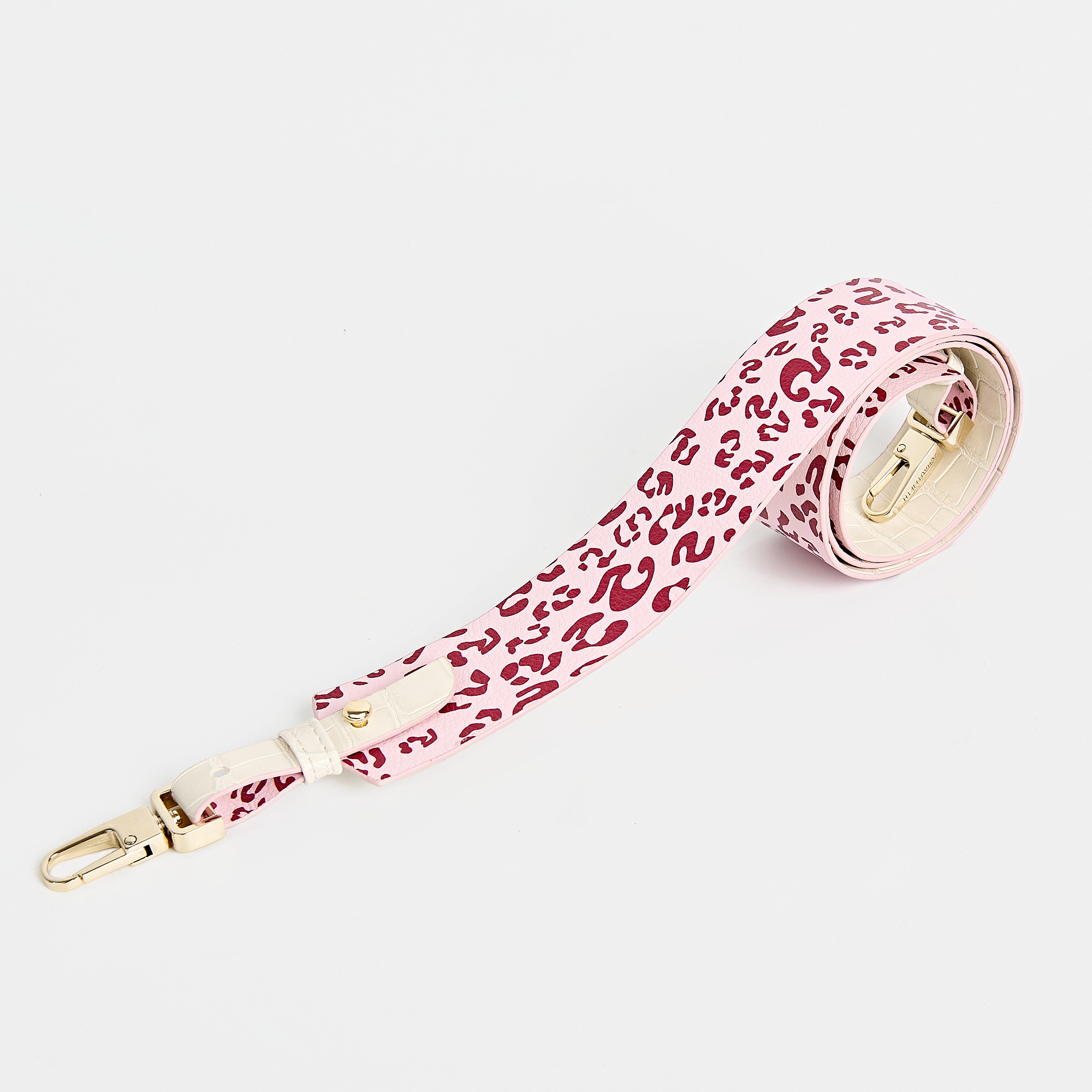 Strap 4CM WIDE BAG Fifth Leopard Pink x Crocodile White Cream