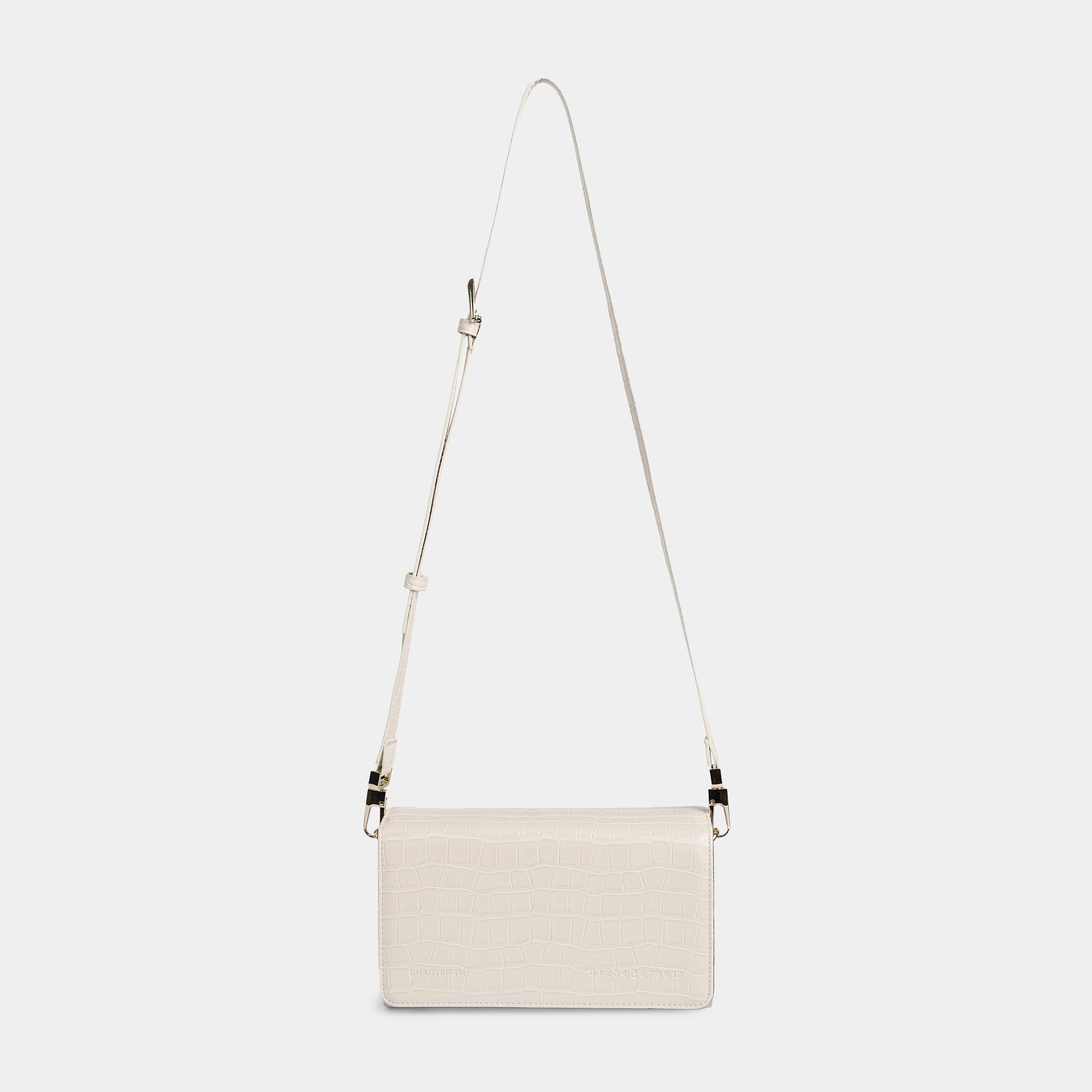 Bag KAMELEON in Crocodile White Cream