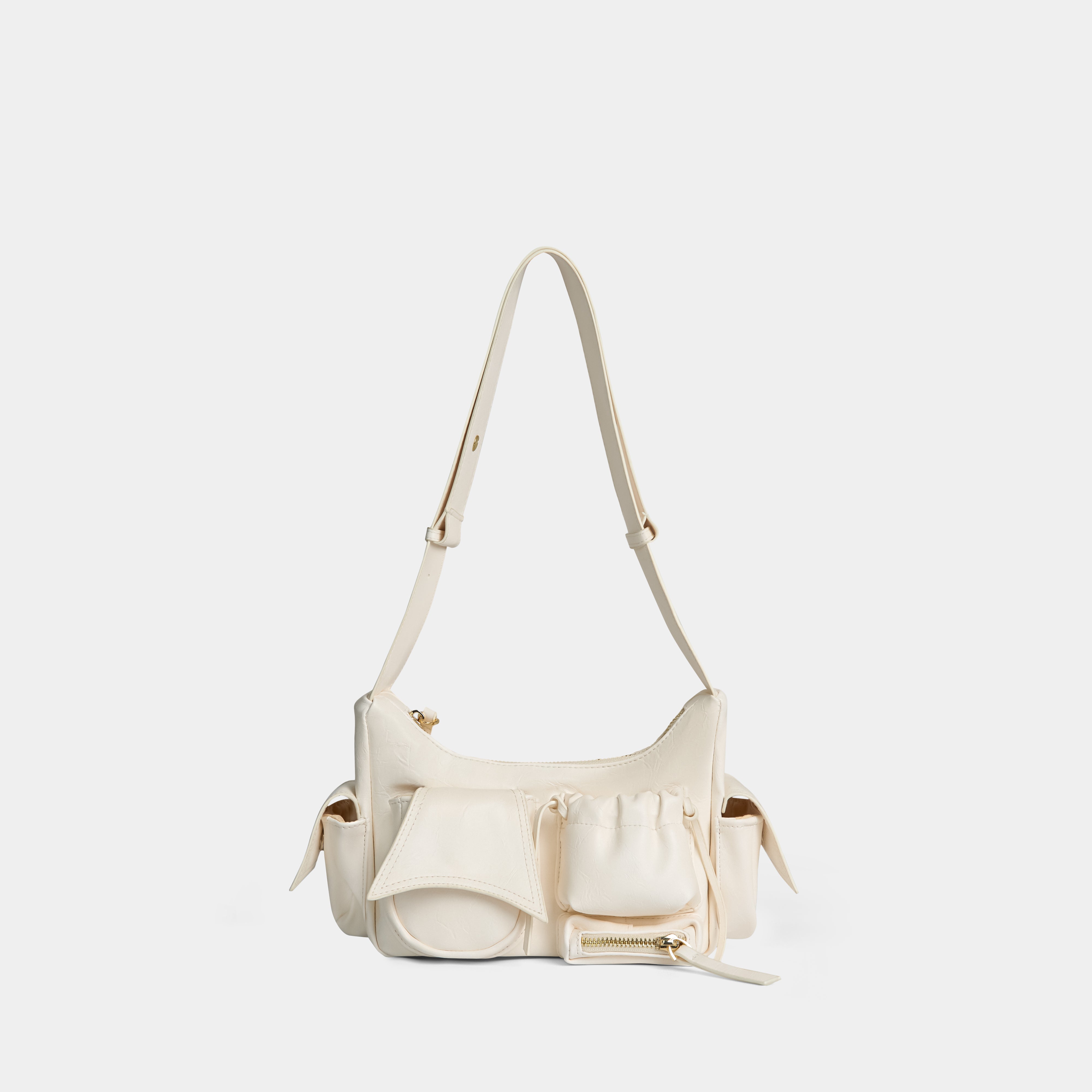 Túi xách C5-Pocket size nhỏ (S) màu Trắng kem vân