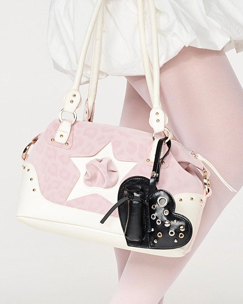 Accessory Charm EYELET HEART Lipstick Case Black