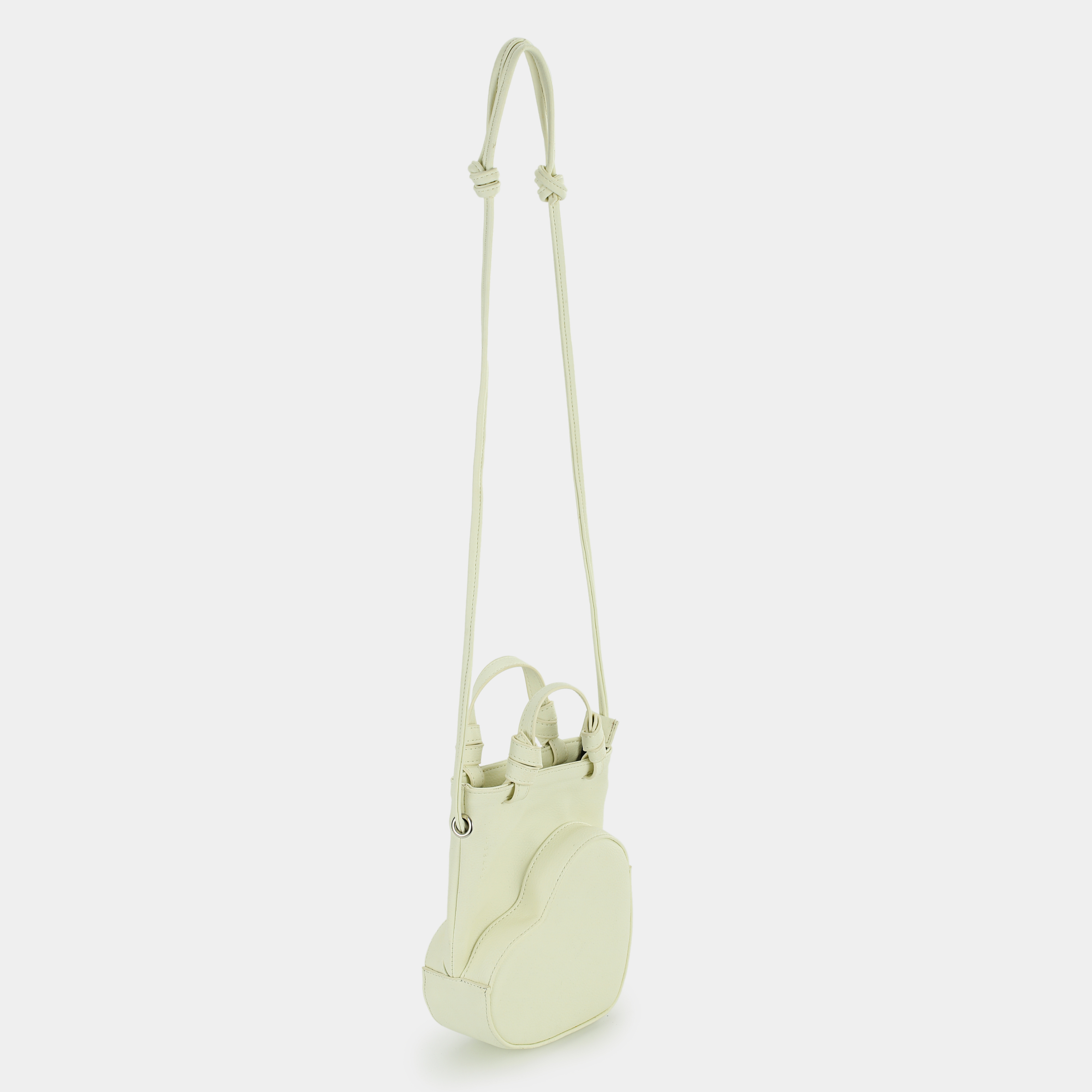Growing Heart handbag in cream white color