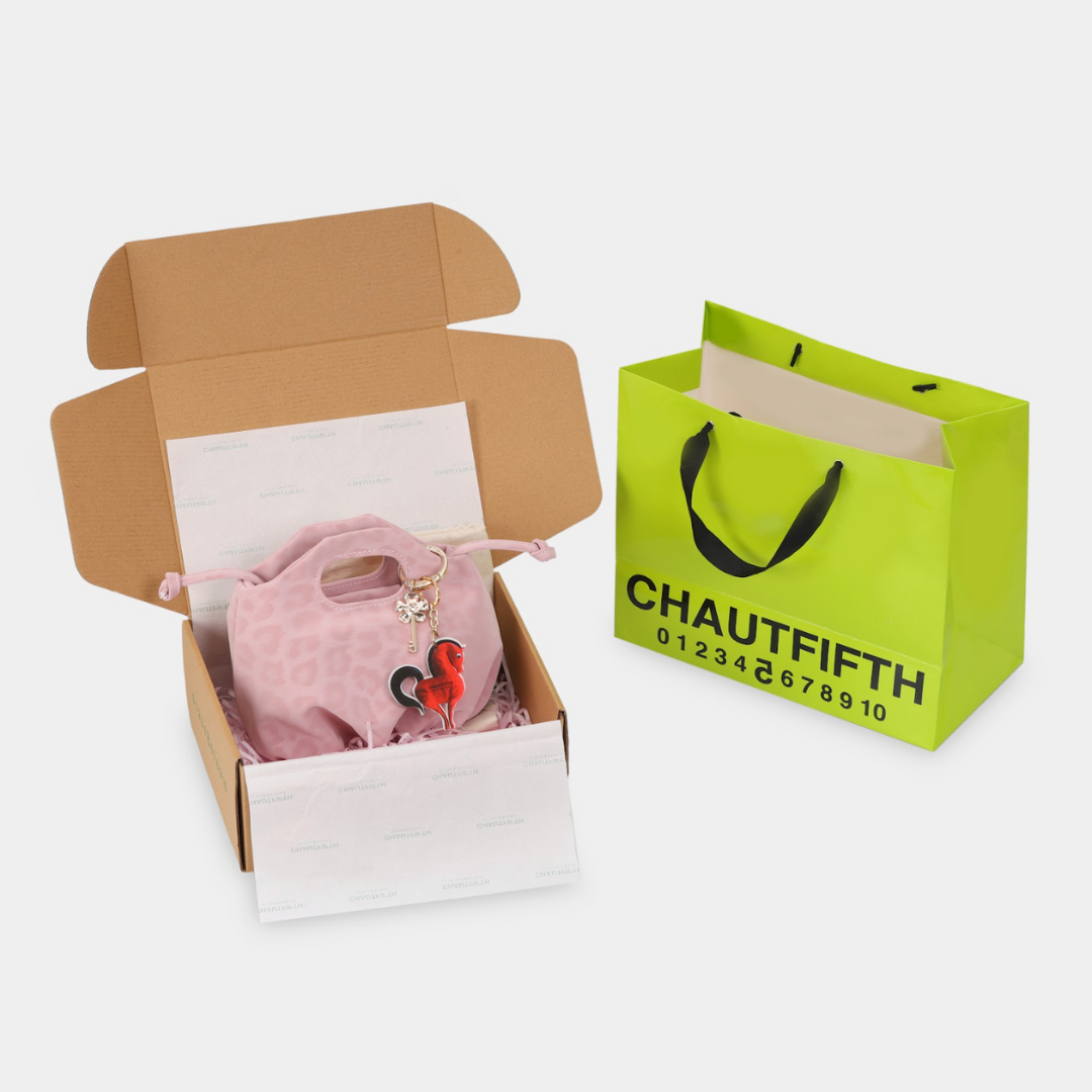 HỘP QUÀ TẶNG túi xách - CHAUTFIFTH box giấy họa tiết trang trí trái tim