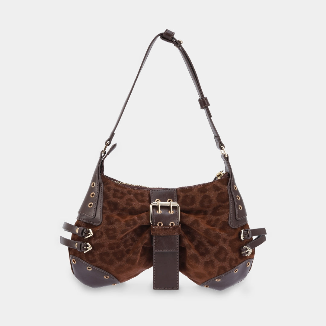 Túi xách BUTTERFLY màu Da beo Nâu x Nâu Choco