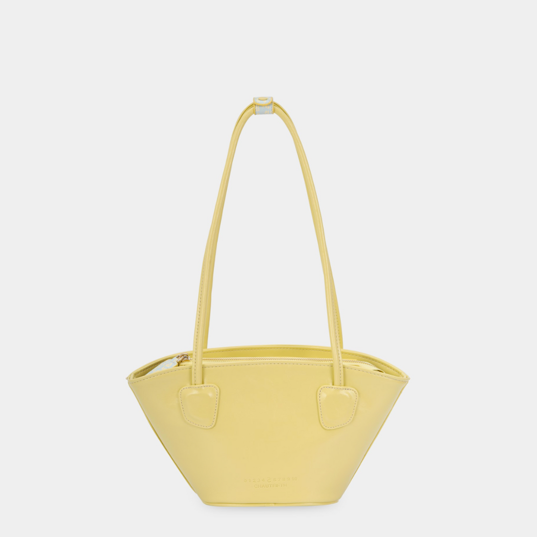 Túi xách HASO Basket màu Vàng bơ họa tiết