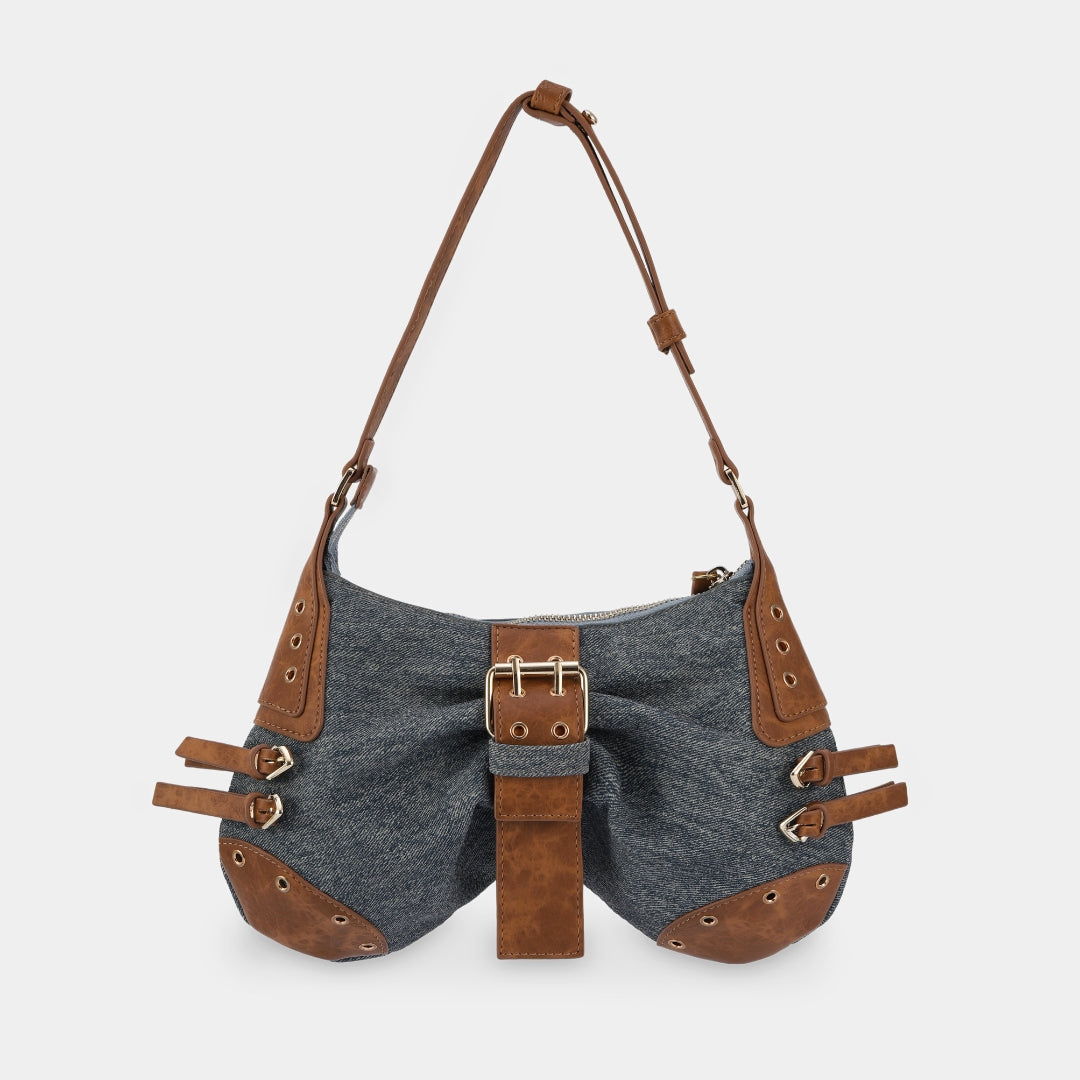 Túi xách BUTTERFLY màu Denim x Nâu