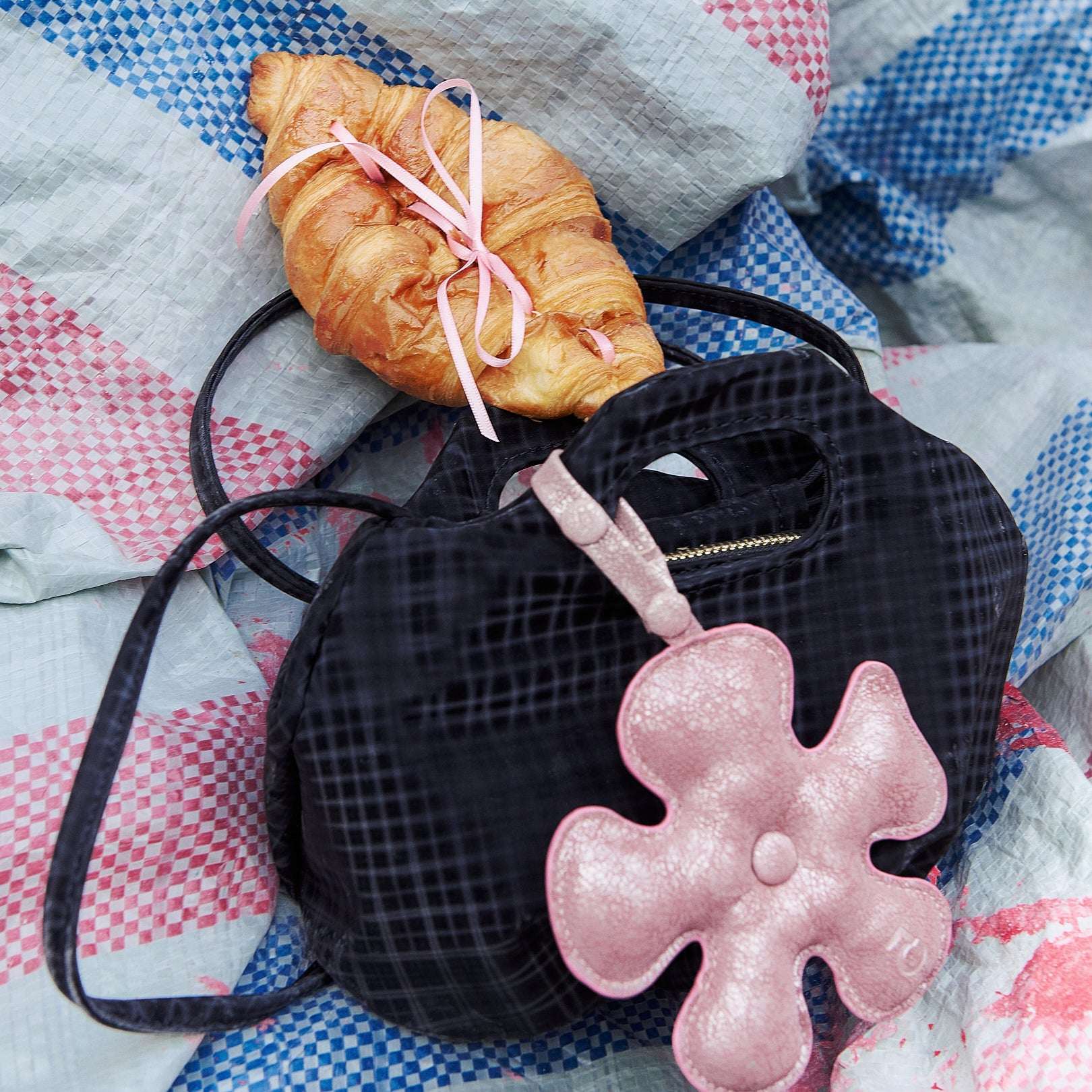 Túi xách MINI FLOWER màu Đen Caro