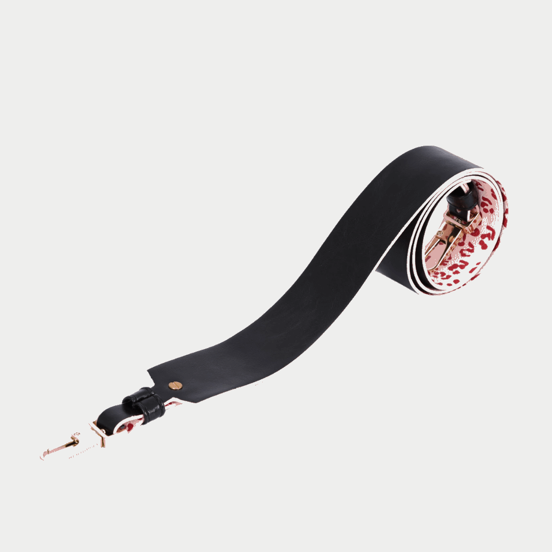 Dây đeo túi 4CM WIDE BAG màu Da beo C5 Hồng x Đen