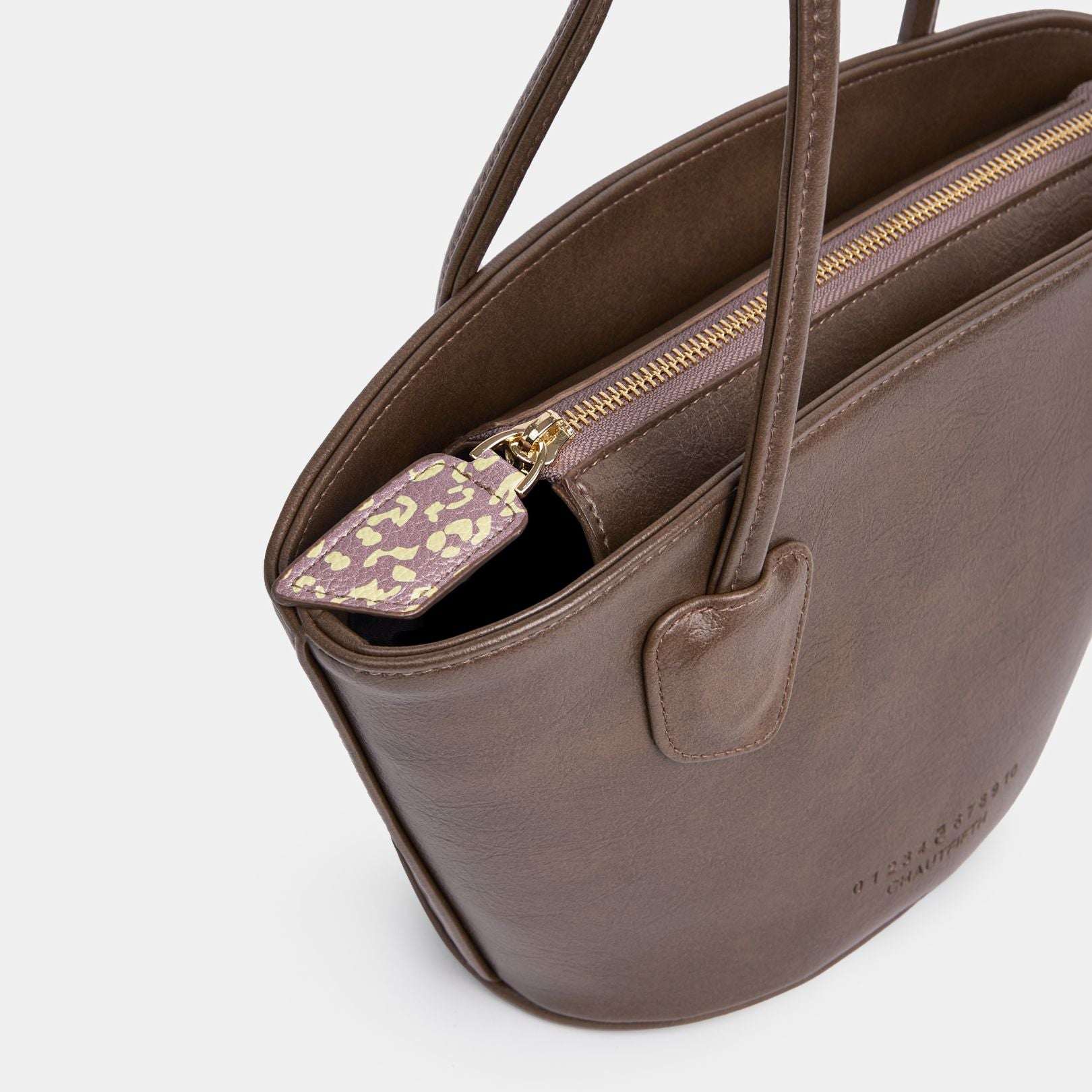 Túi xách HASO Basket màu Beige Tối họa tiết