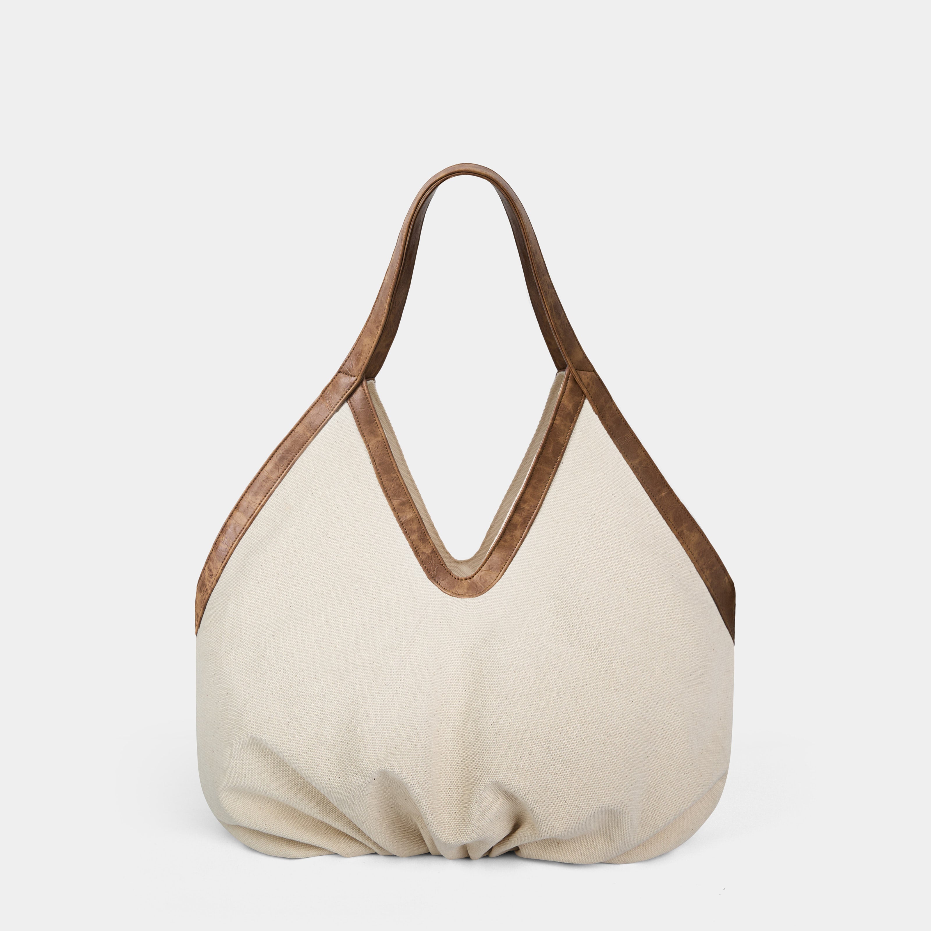 Bag OVERSIZE FLOWER Canvas x Brown
