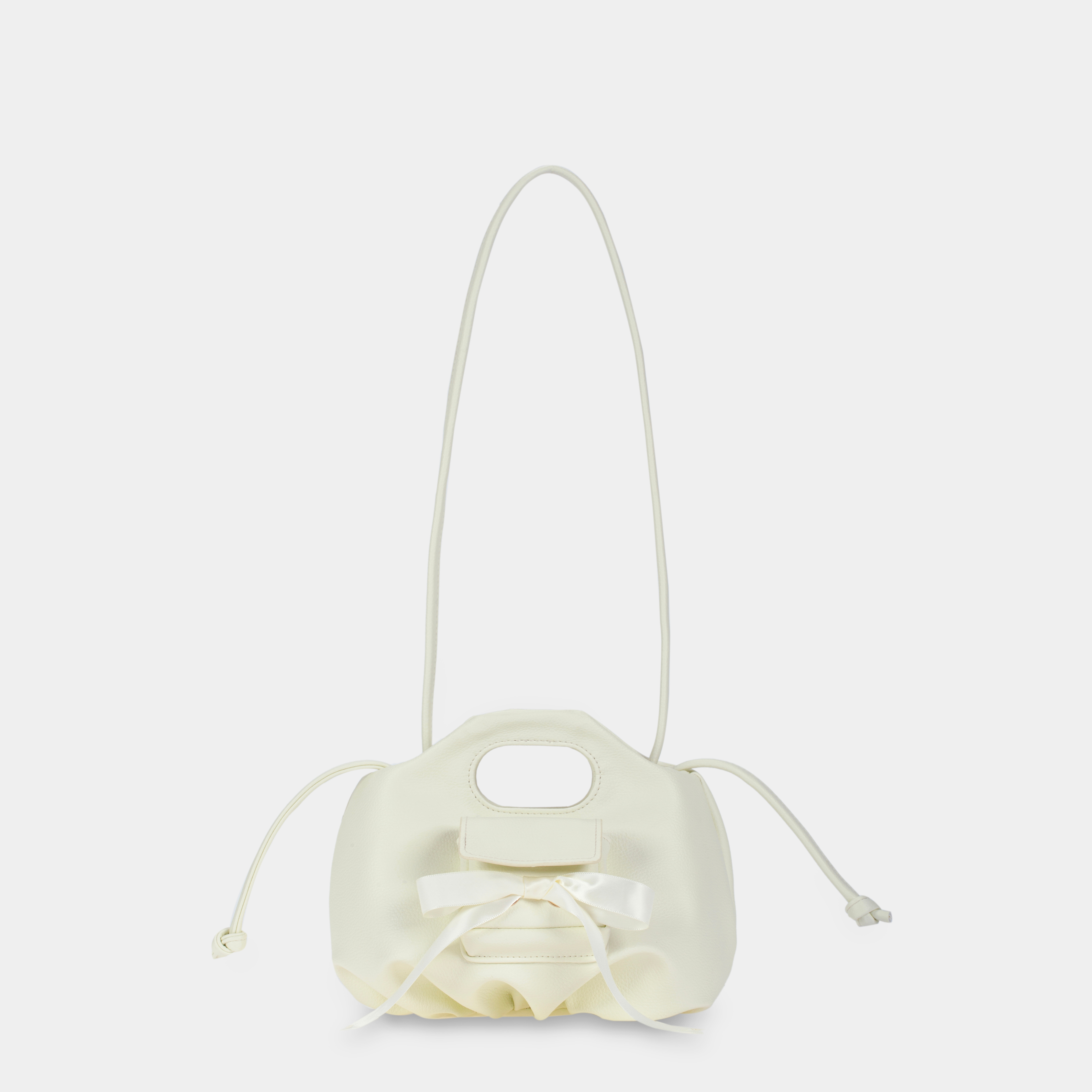 Flower Mini Mini Pocket & Bow handbag in white