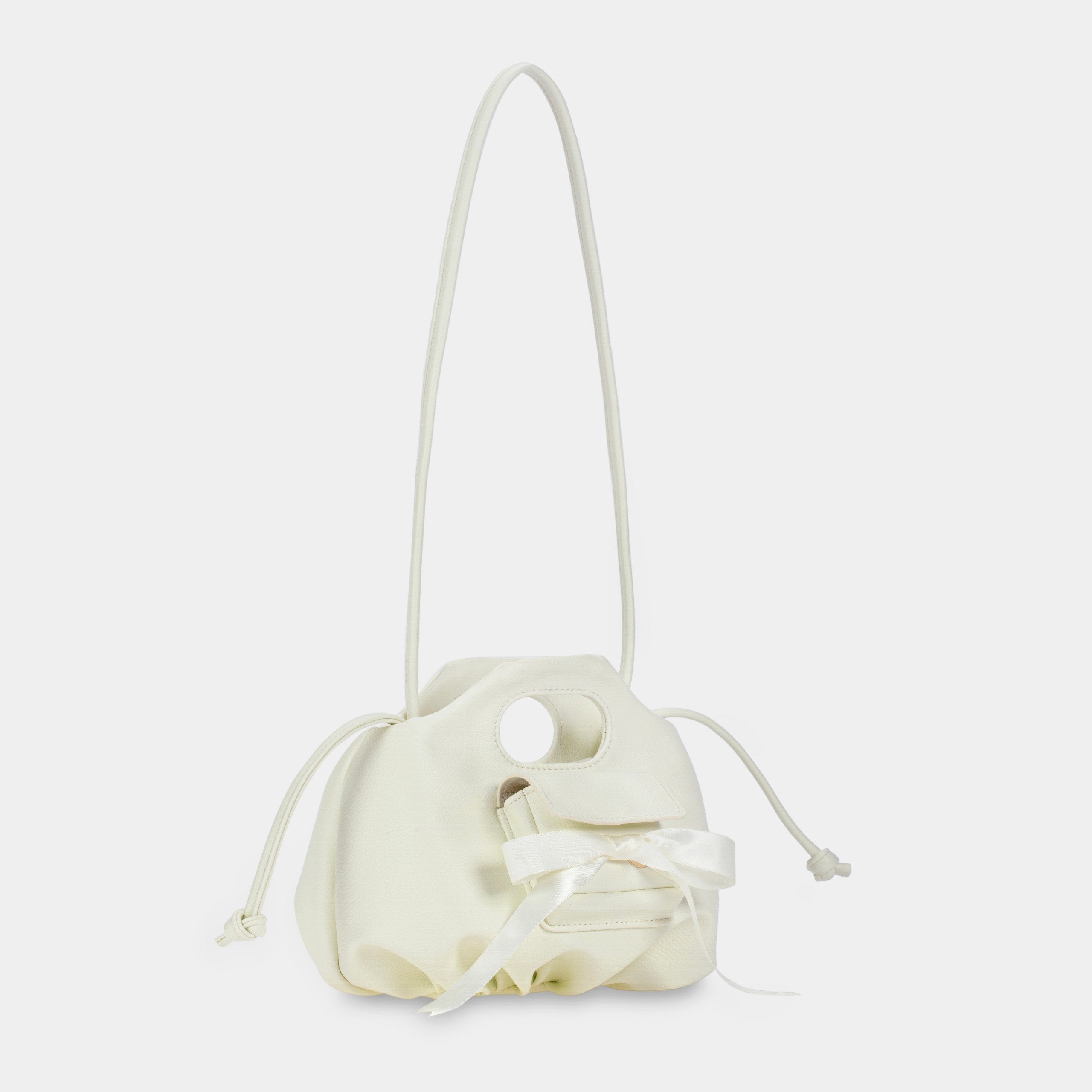 Flower Mini Mini Pocket & Bow handbag in white