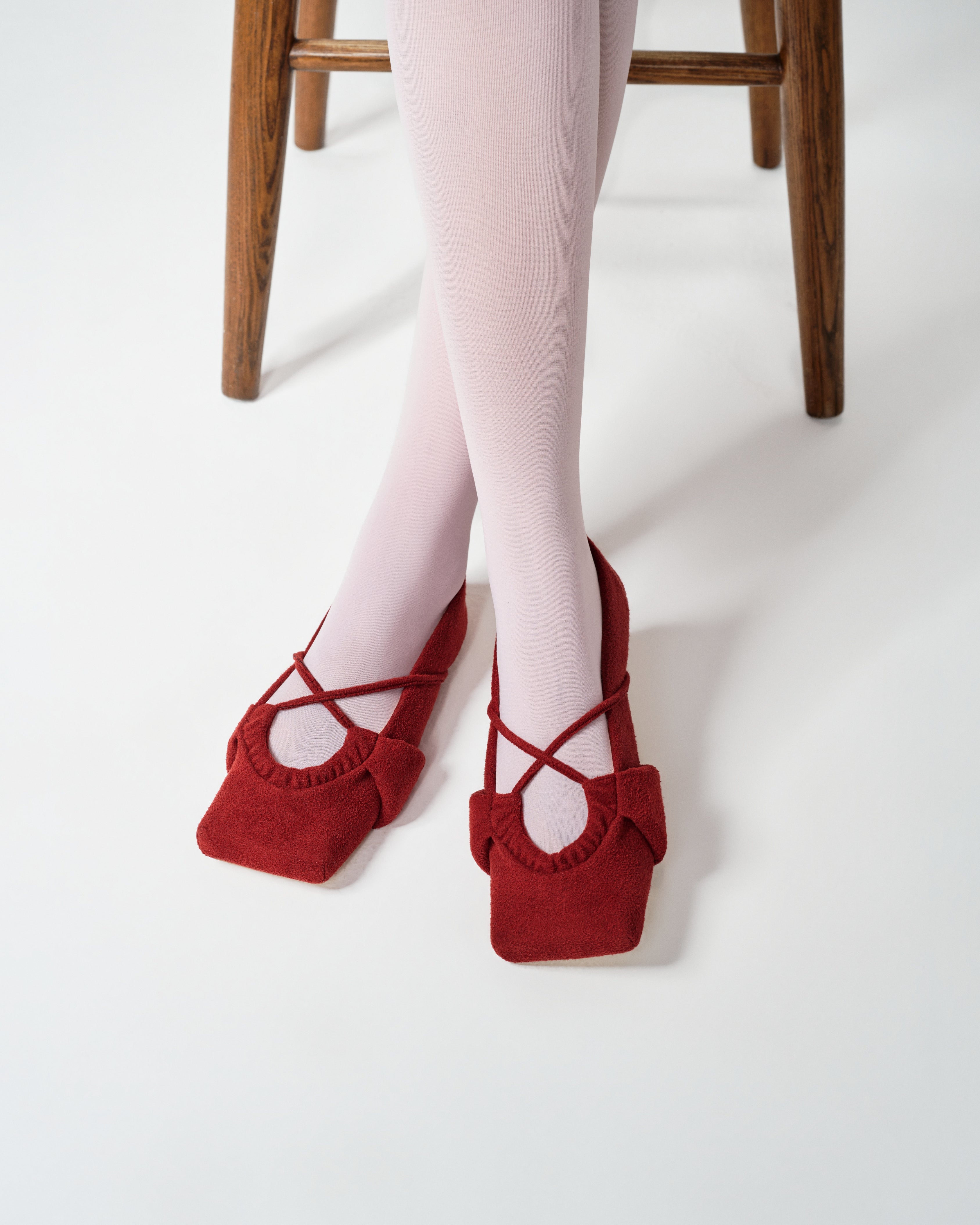 Giày SQUARE X Ballet Flats màu Đỏ