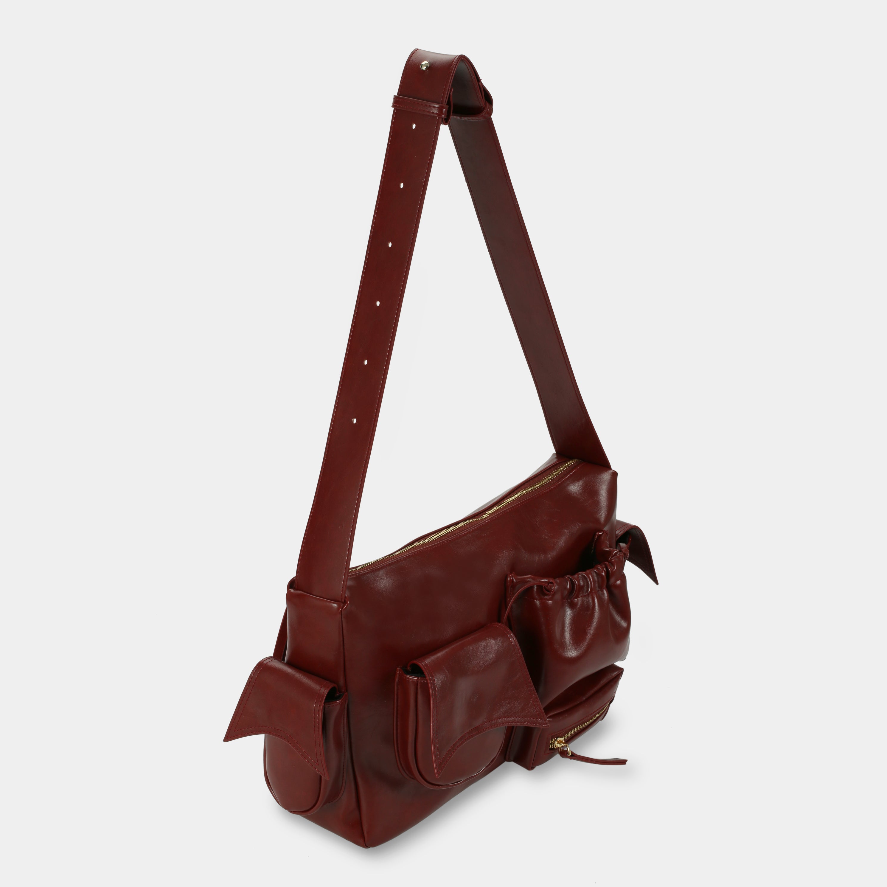 Handbag C5-Pocket size Laptopn (L) in Burgundy