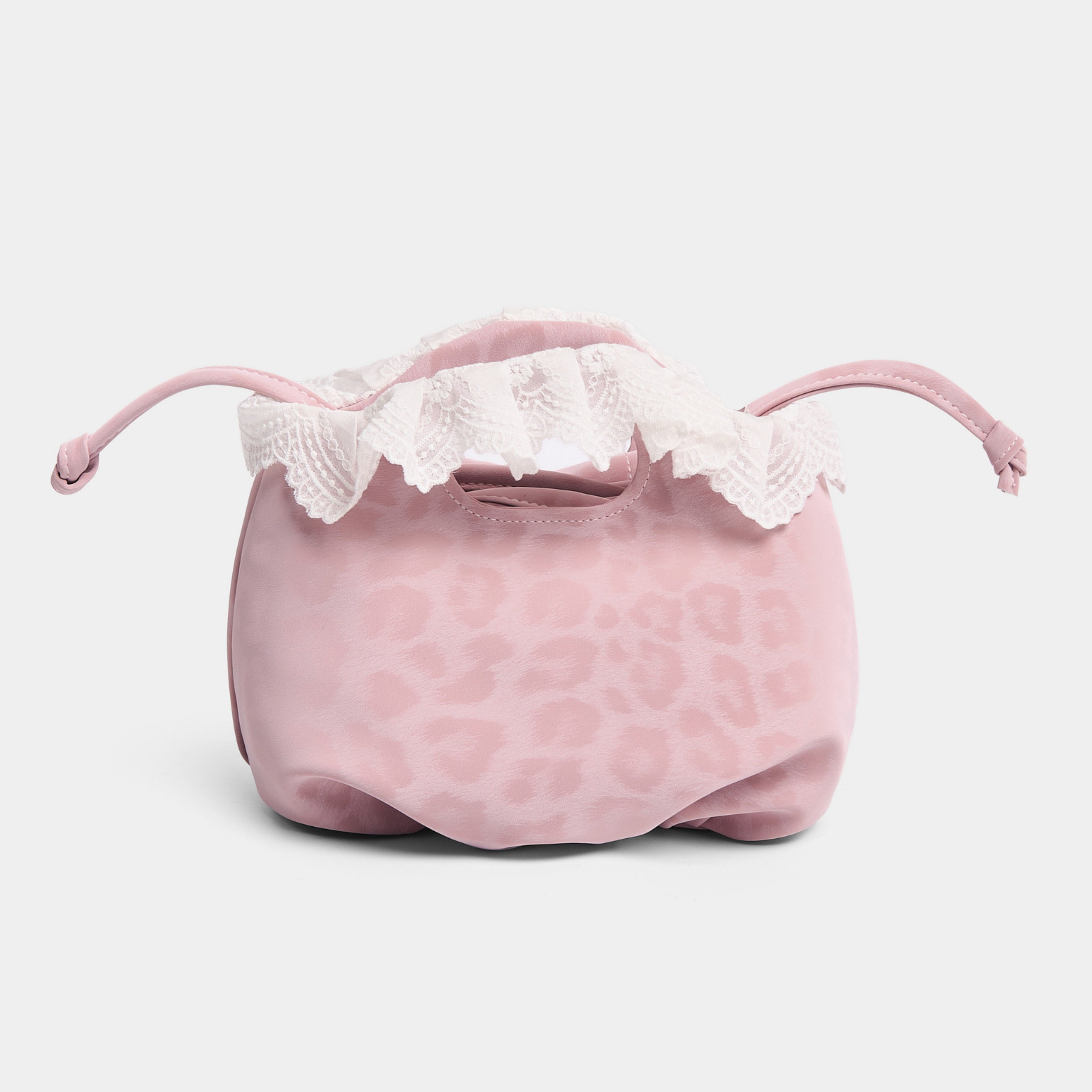 Túi xách MINI FLOWER màu Da beo Hồng x Ren
