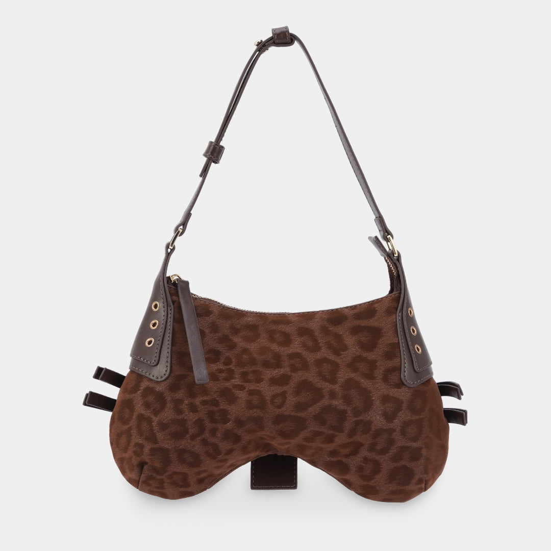 Túi xách BUTTERFLY màu Da beo Nâu x Nâu Choco