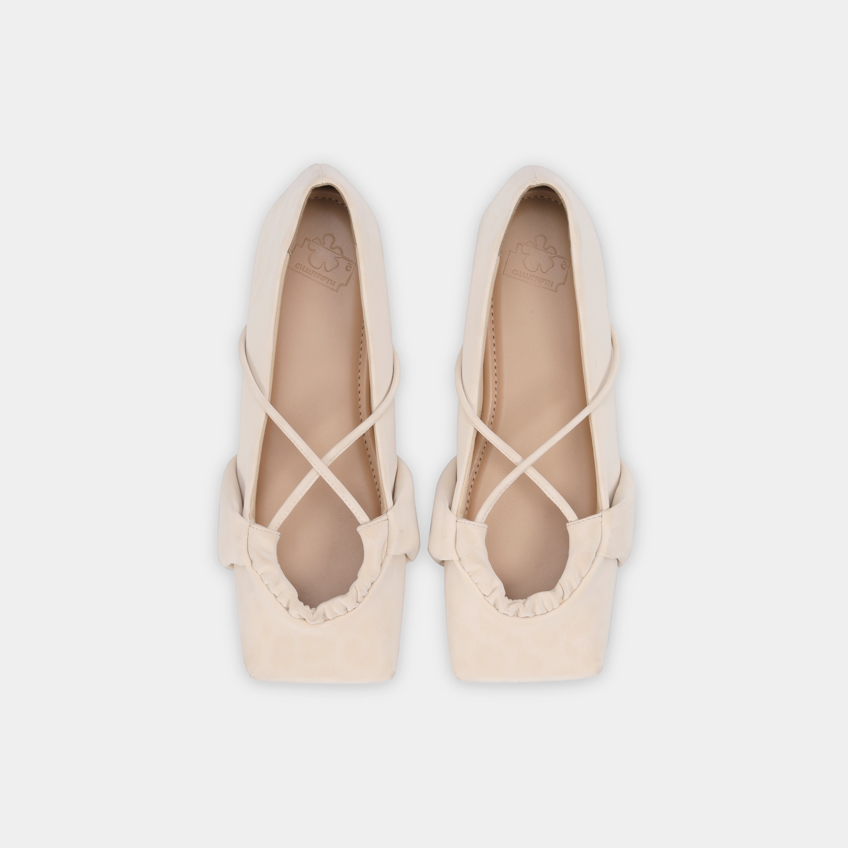 Giày SQUARE X Ballet Flats màu Trắng kem