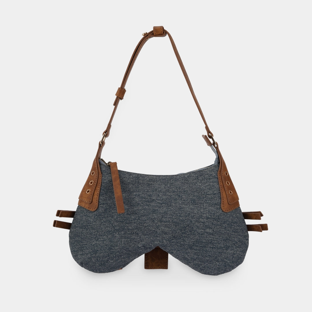 Túi xách BUTTERFLY màu Denim x Nâu