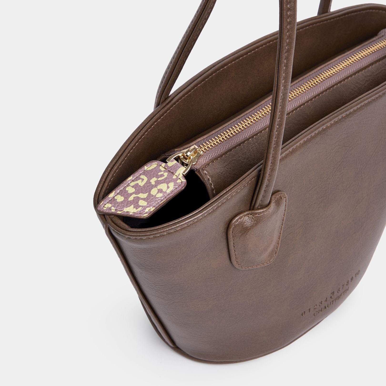 Túi xách HASO Basket màu Beige Tối họa tiết