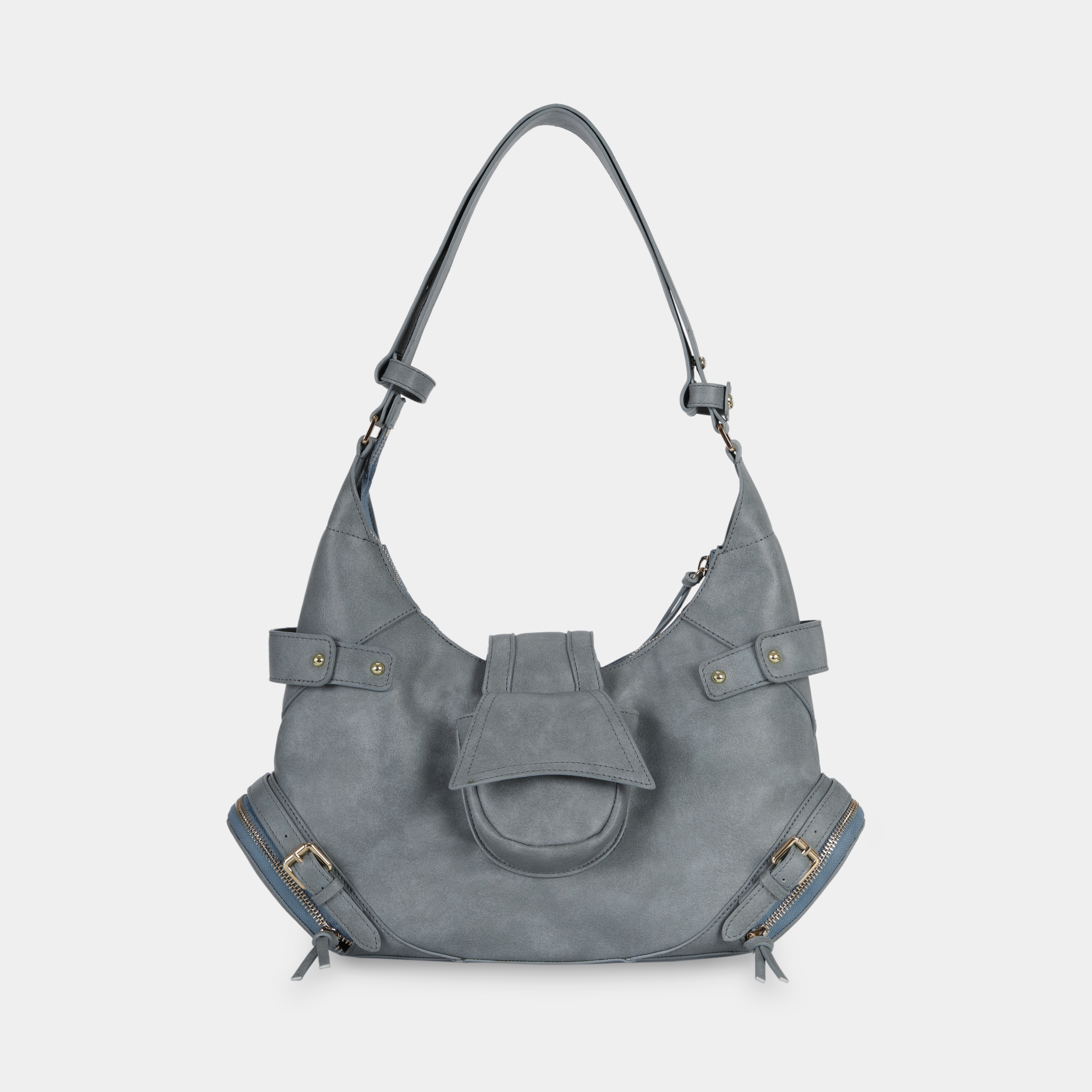 Handbag 2-FACE size M in Cement Blue