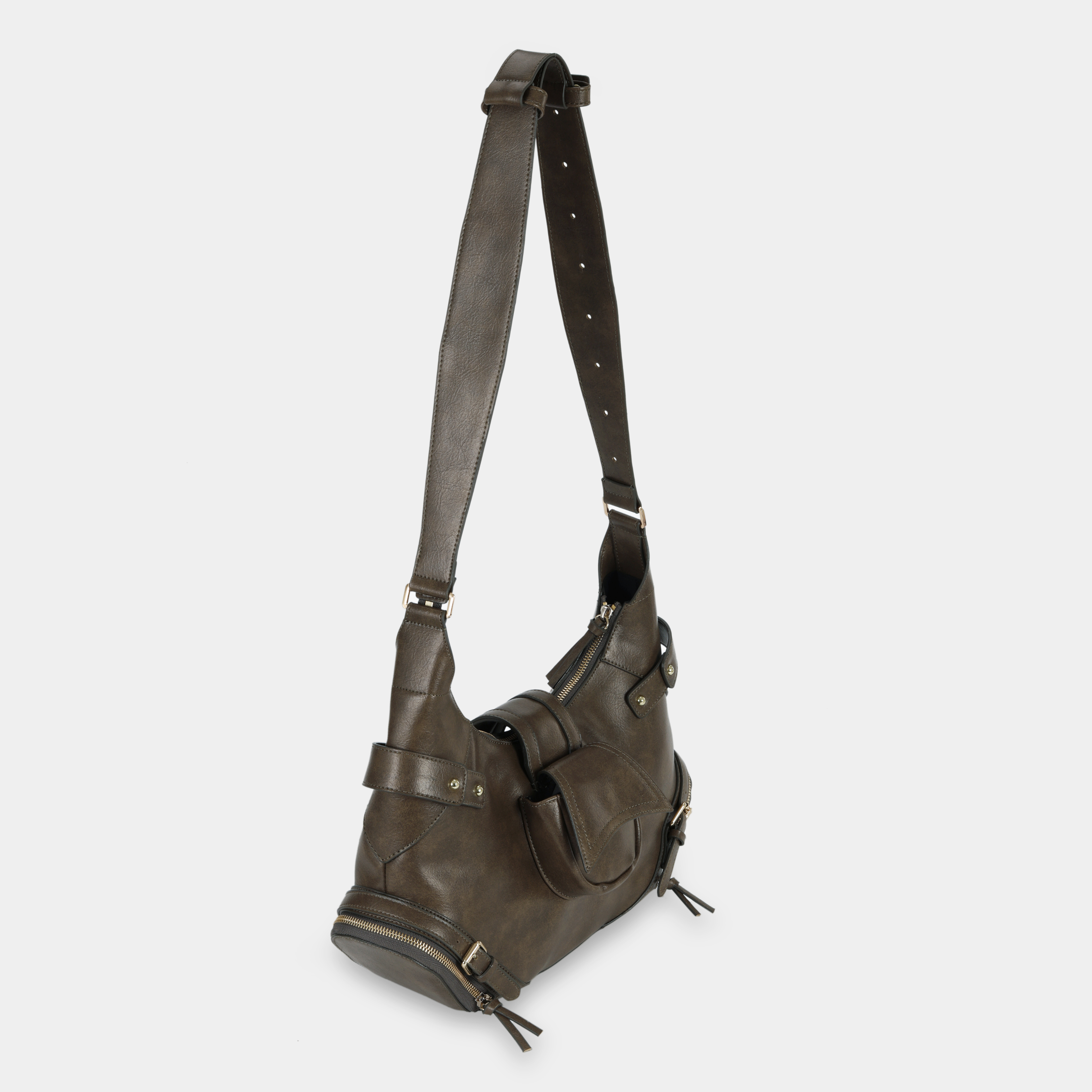 Handbag 2-FACE size M in Dark Beige