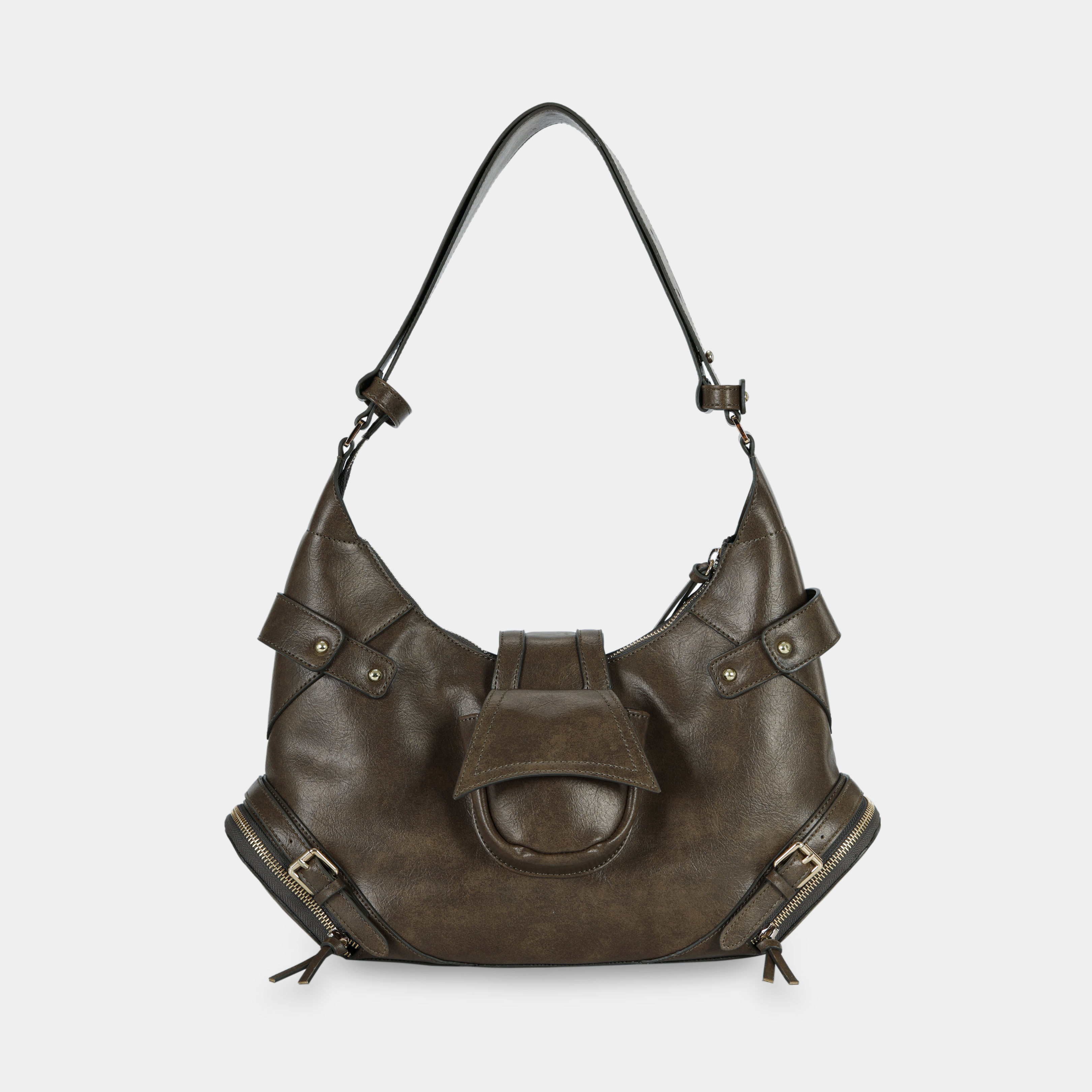 Handbag 2-FACE size M in Dark Beige