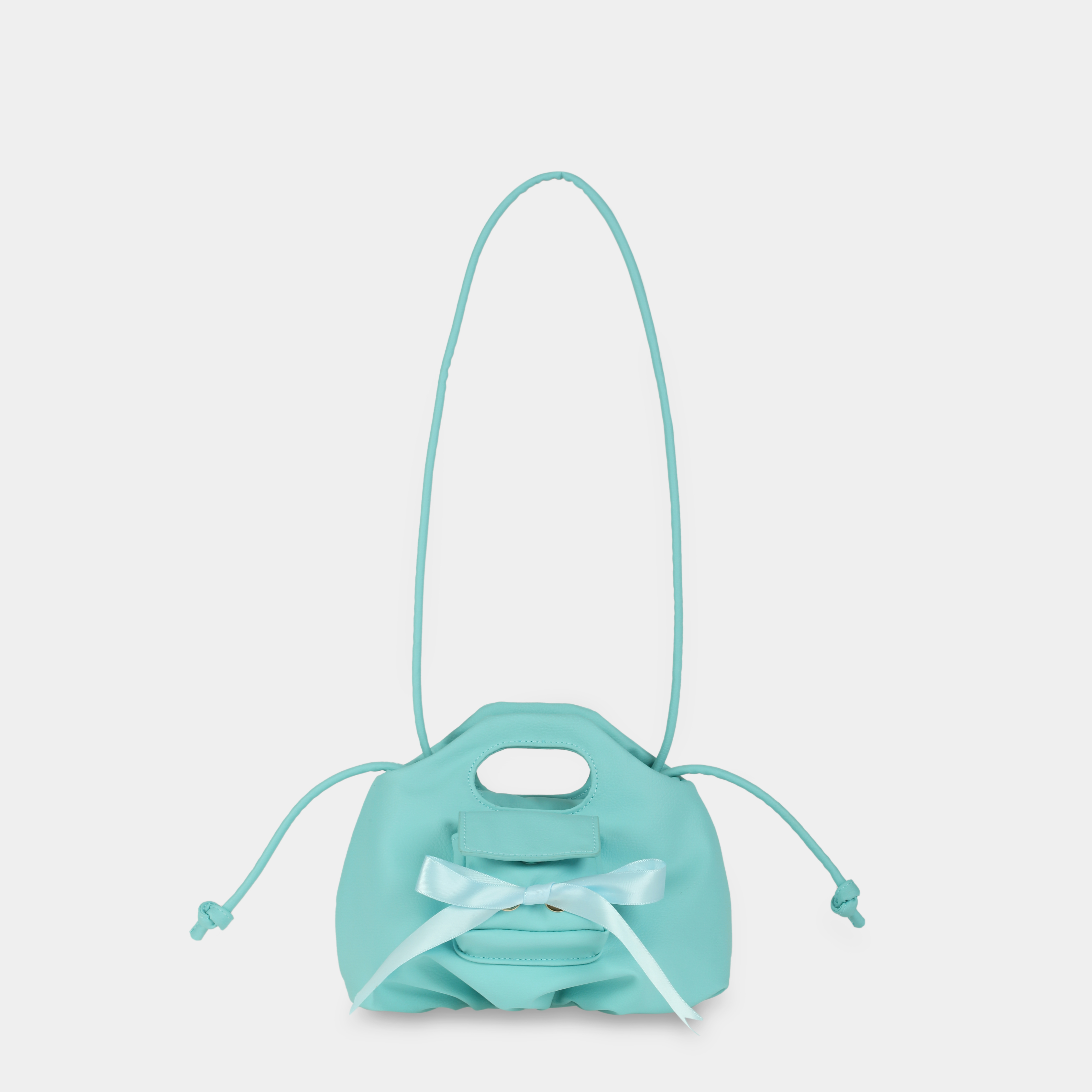 Flower Mini Mini Pocket & Bow handbag in blue pastel