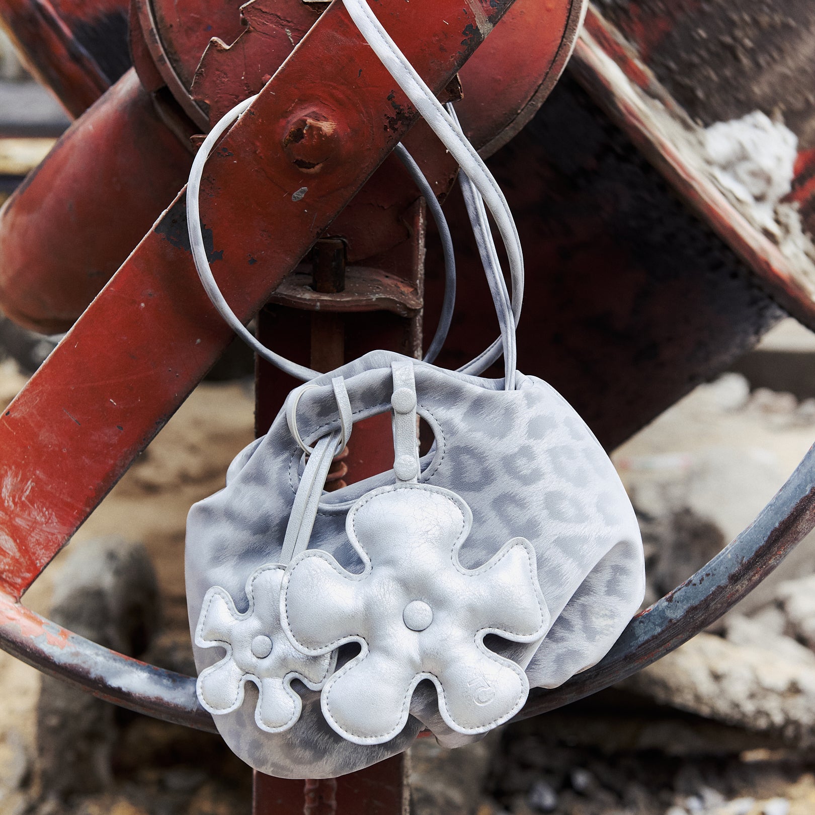 Bag Mini Flower Grey Leopard