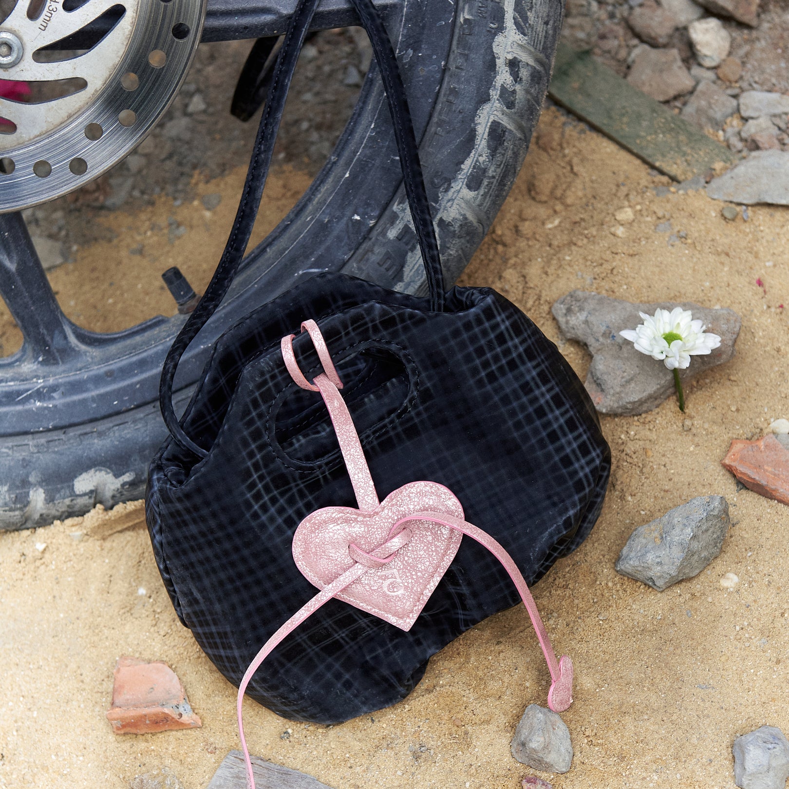 Bag Mini Flower Black Checked