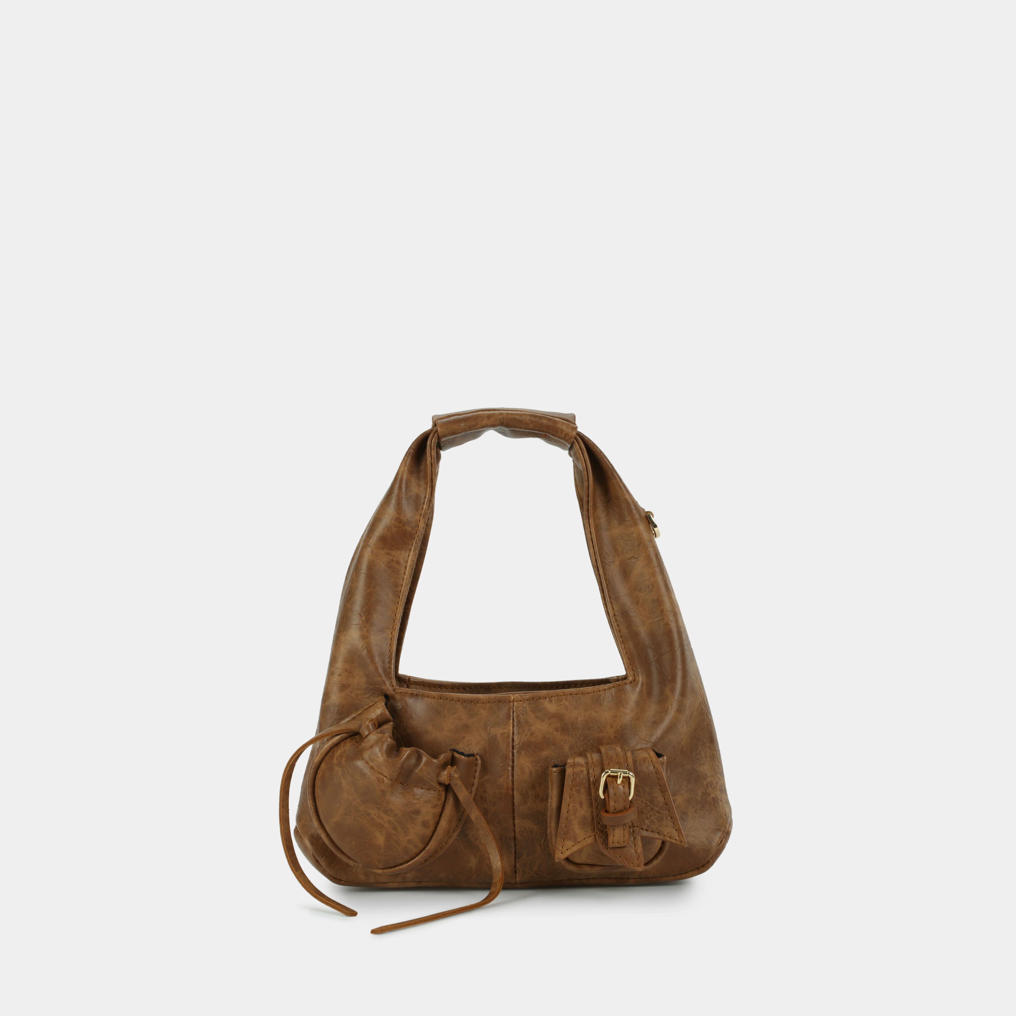 Mini C2-pocket hobo bag Cool Brown