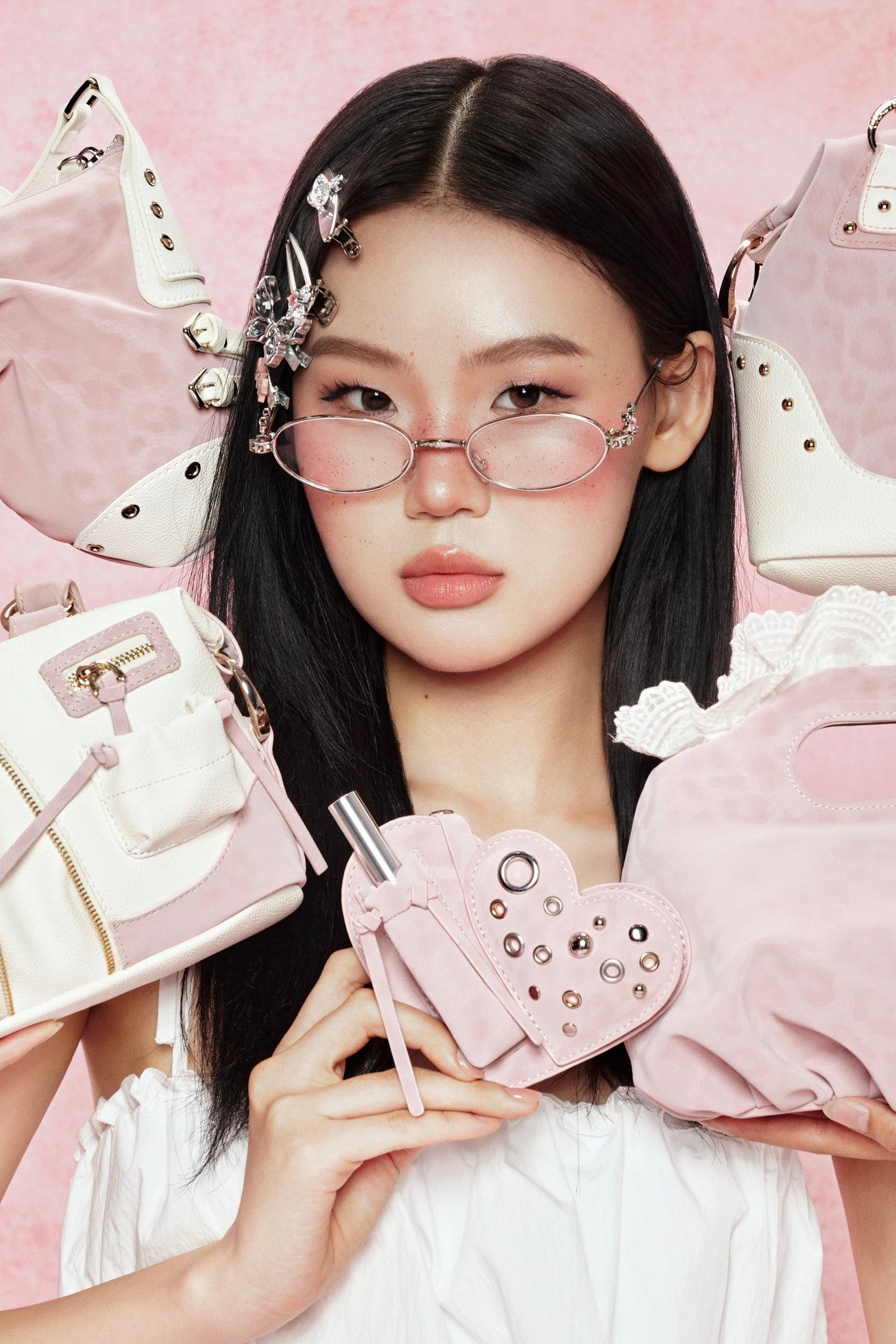 Bag Mini Flower Pink Leopard x Lace