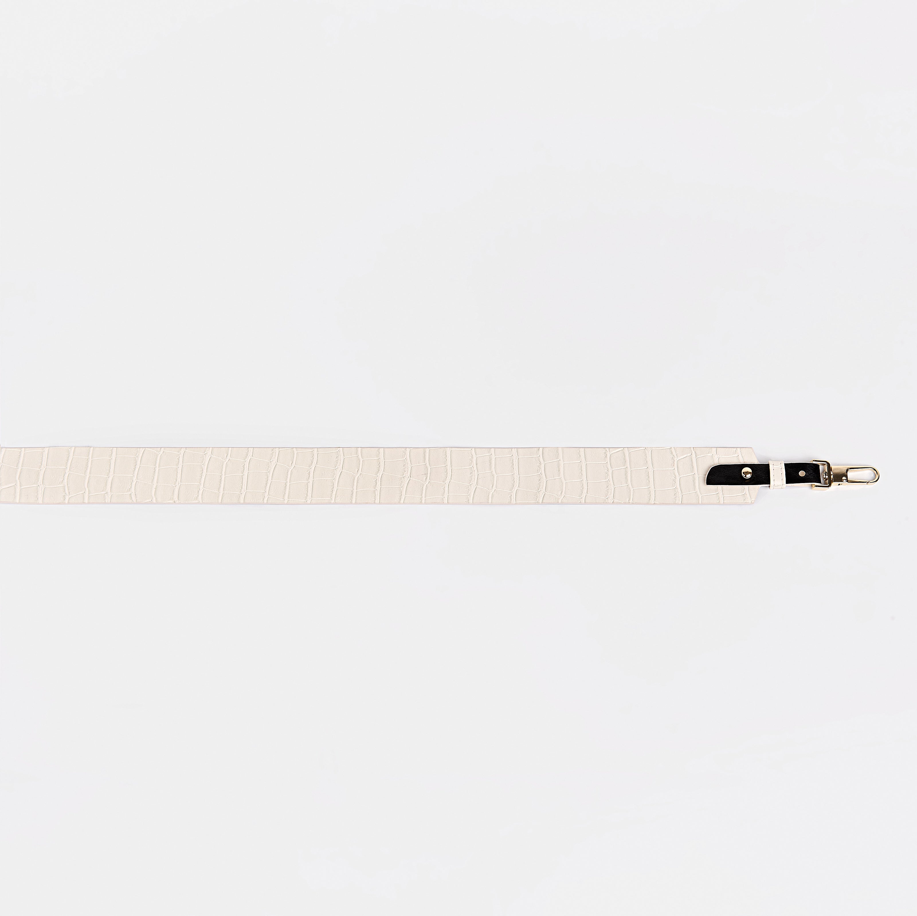 Strap 4CM WIDE BAG Crocodile White Cream x Black