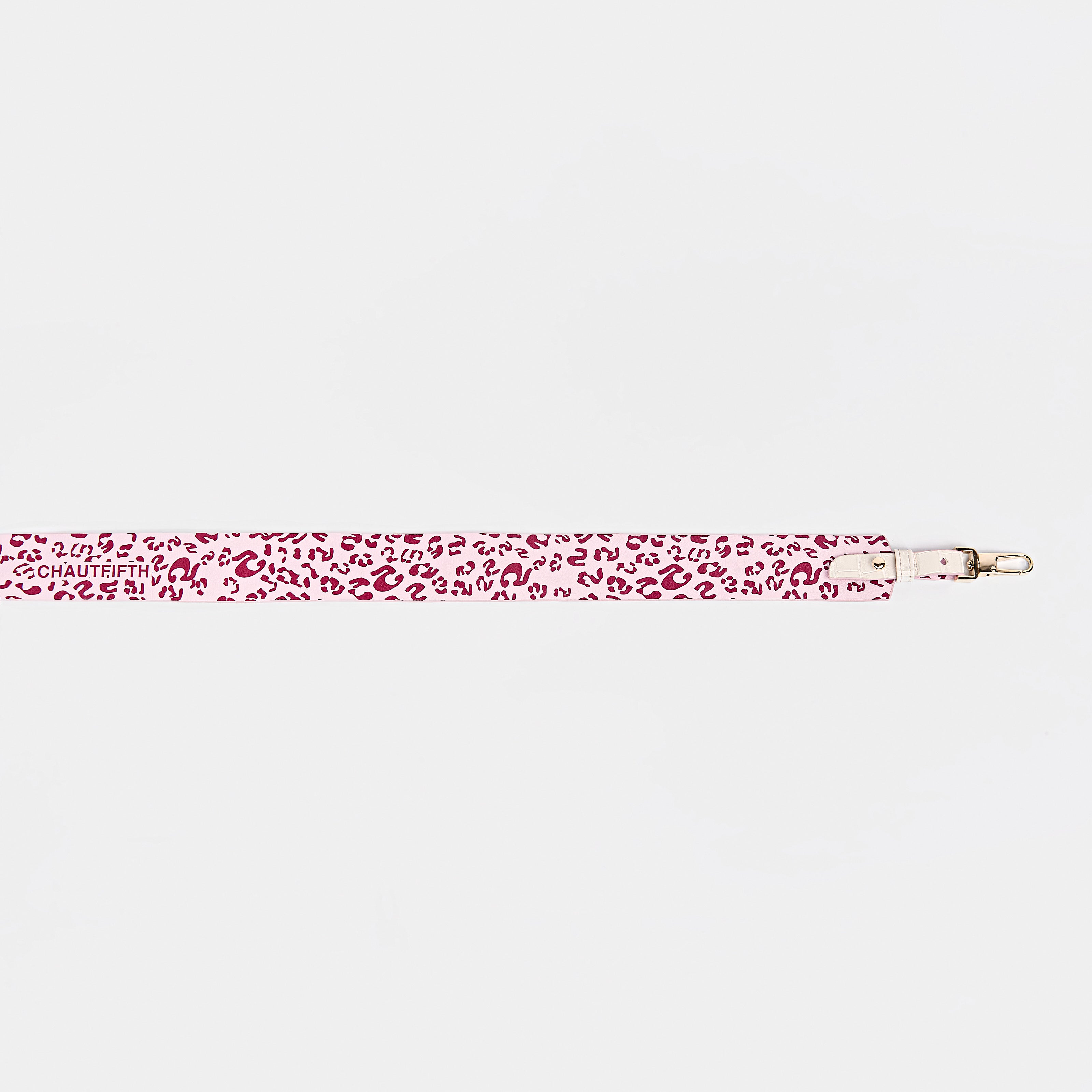 Strap 4CM WIDE BAG Fifth Leopard Pink x Crocodile White Cream