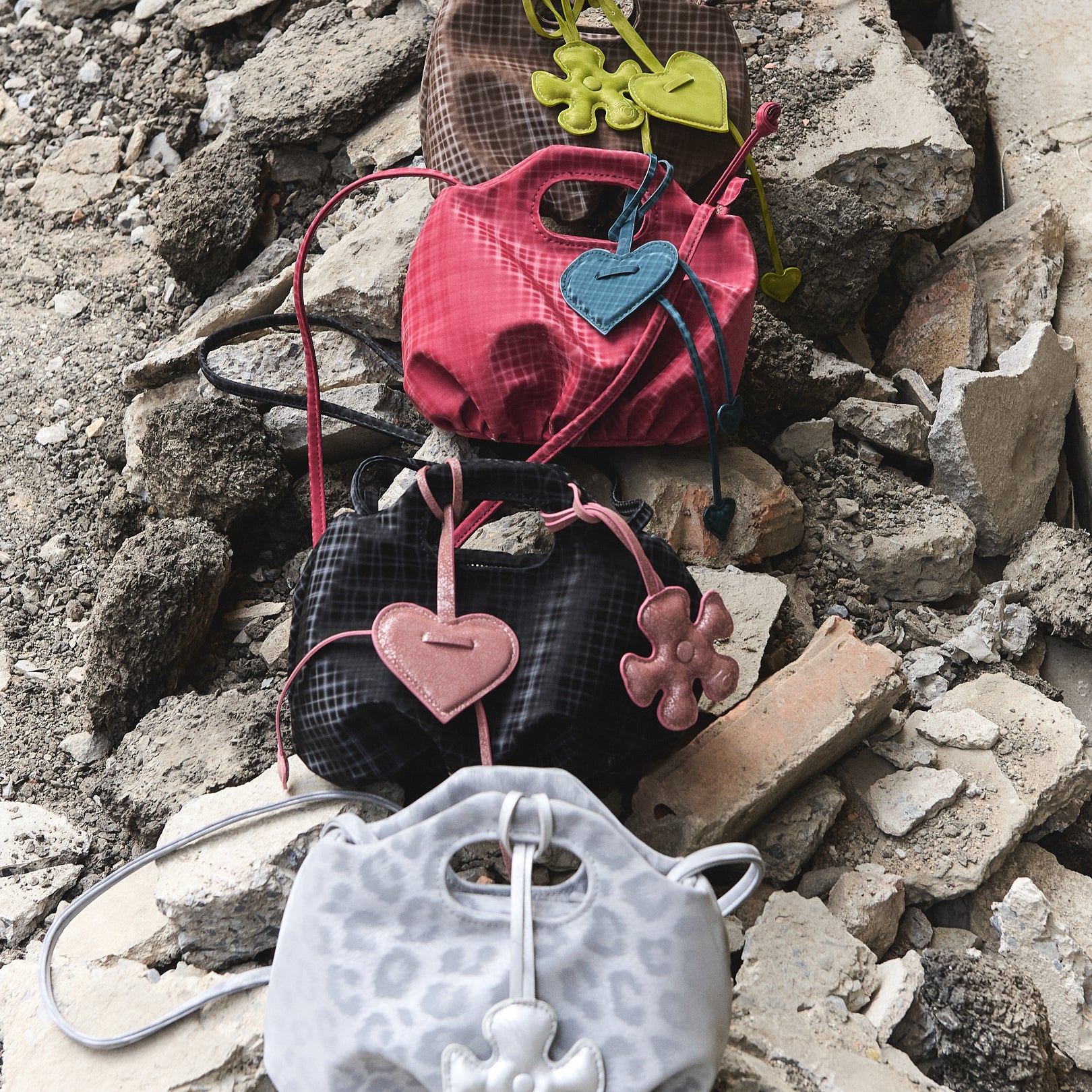 Bag Mini Flower Black Checked