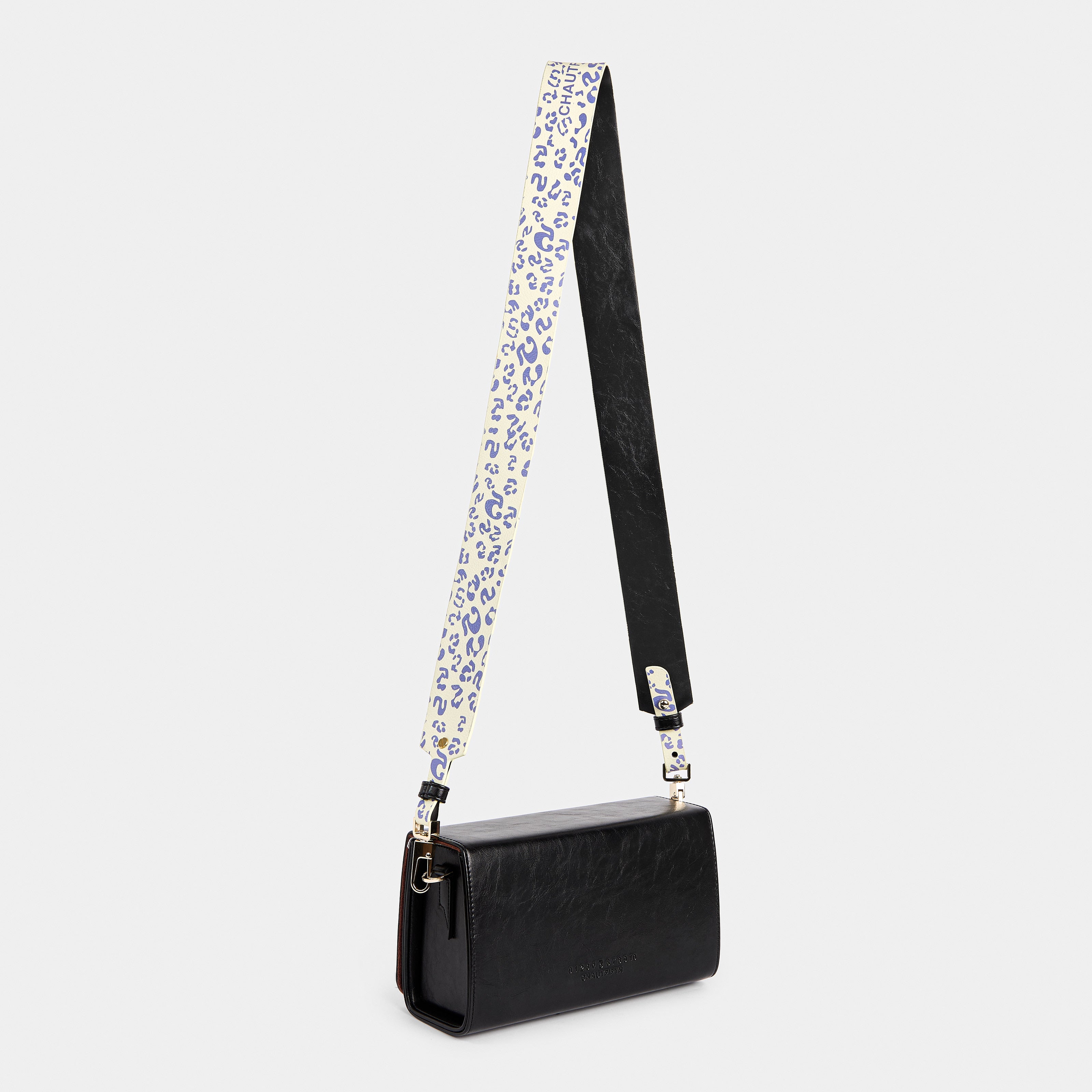 Strap 4CM WIDE BAG Fifth Leopard Blue x Black