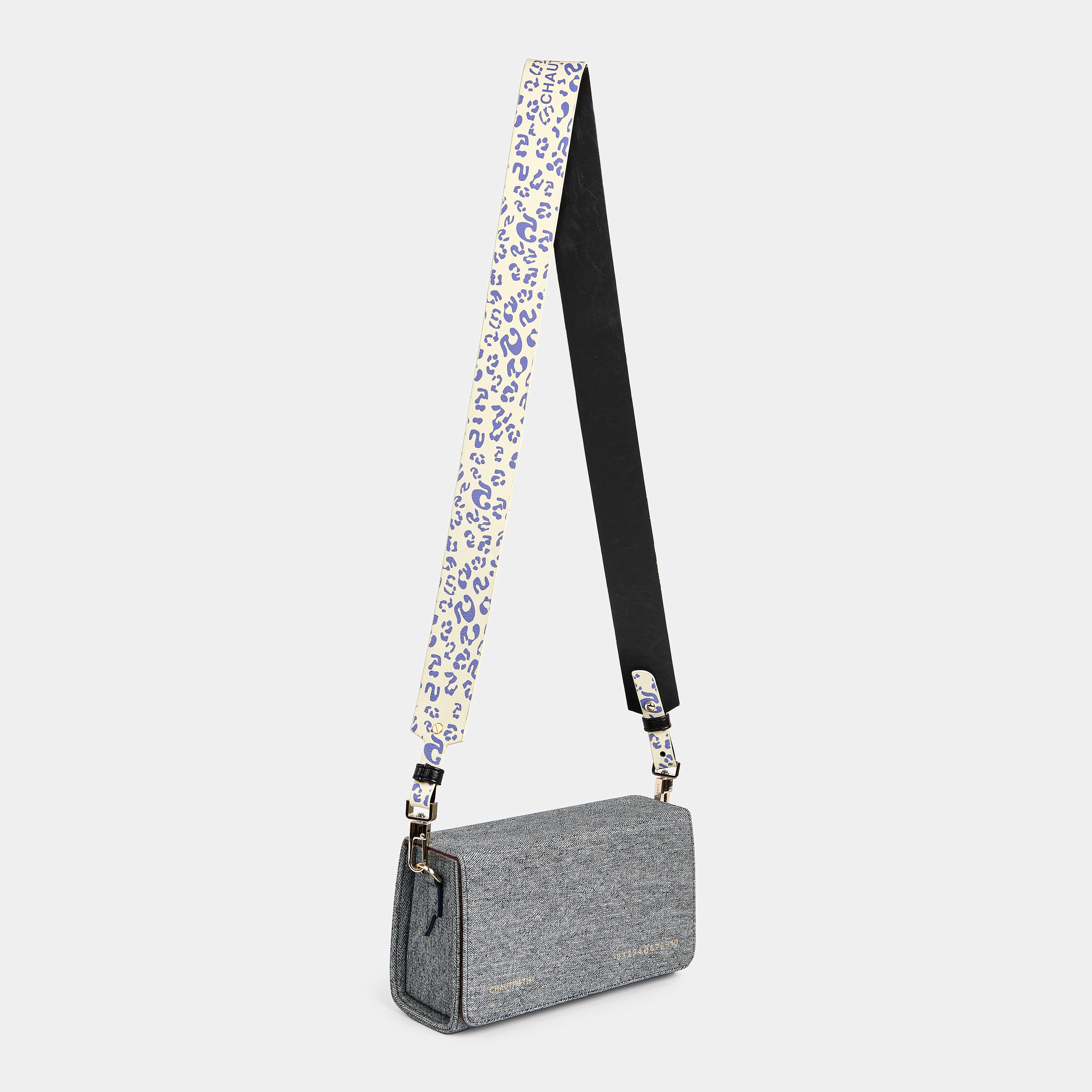Strap 4CM WIDE BAG Fifth Leopard Blue x Black