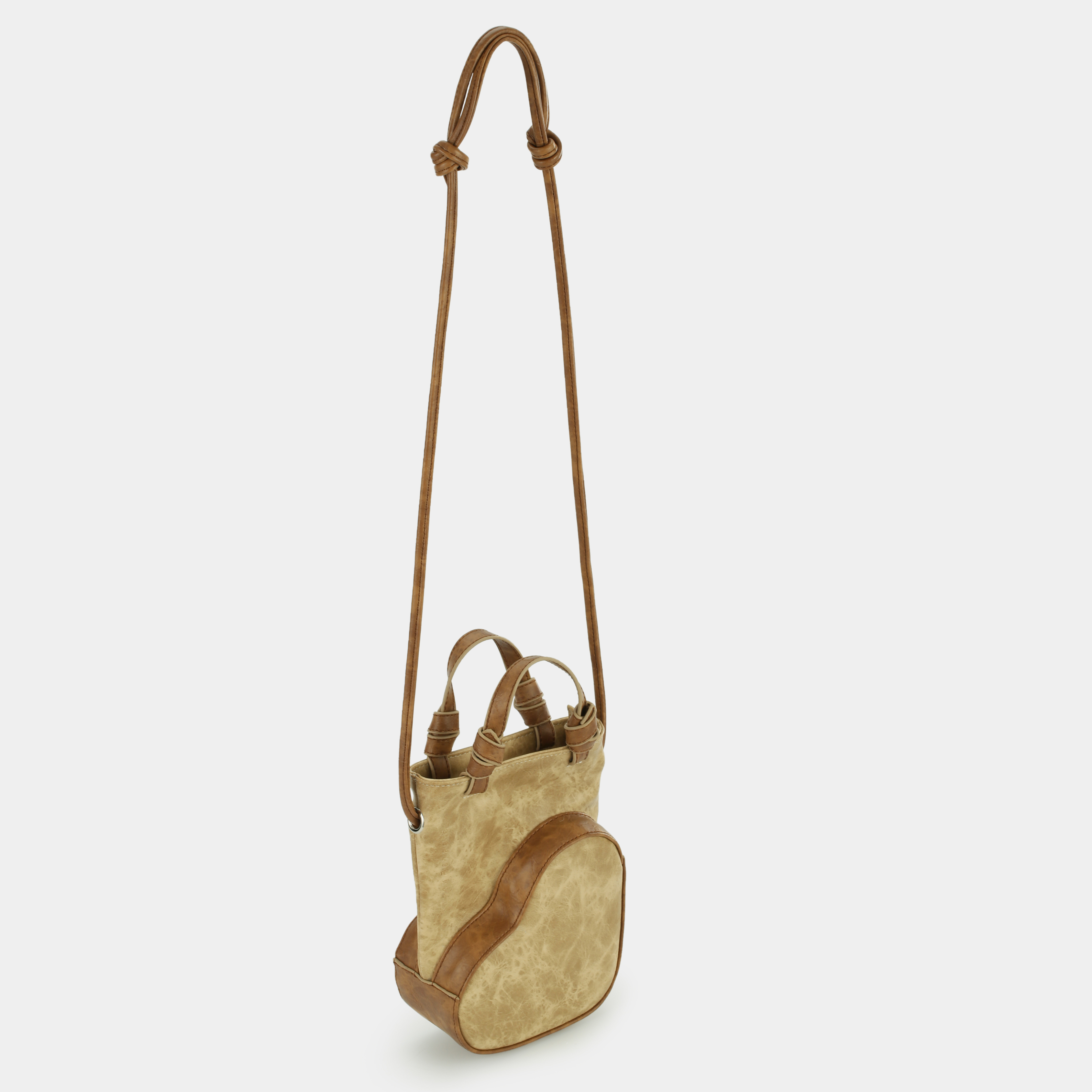 Growing Heart handbag in beige x brown color