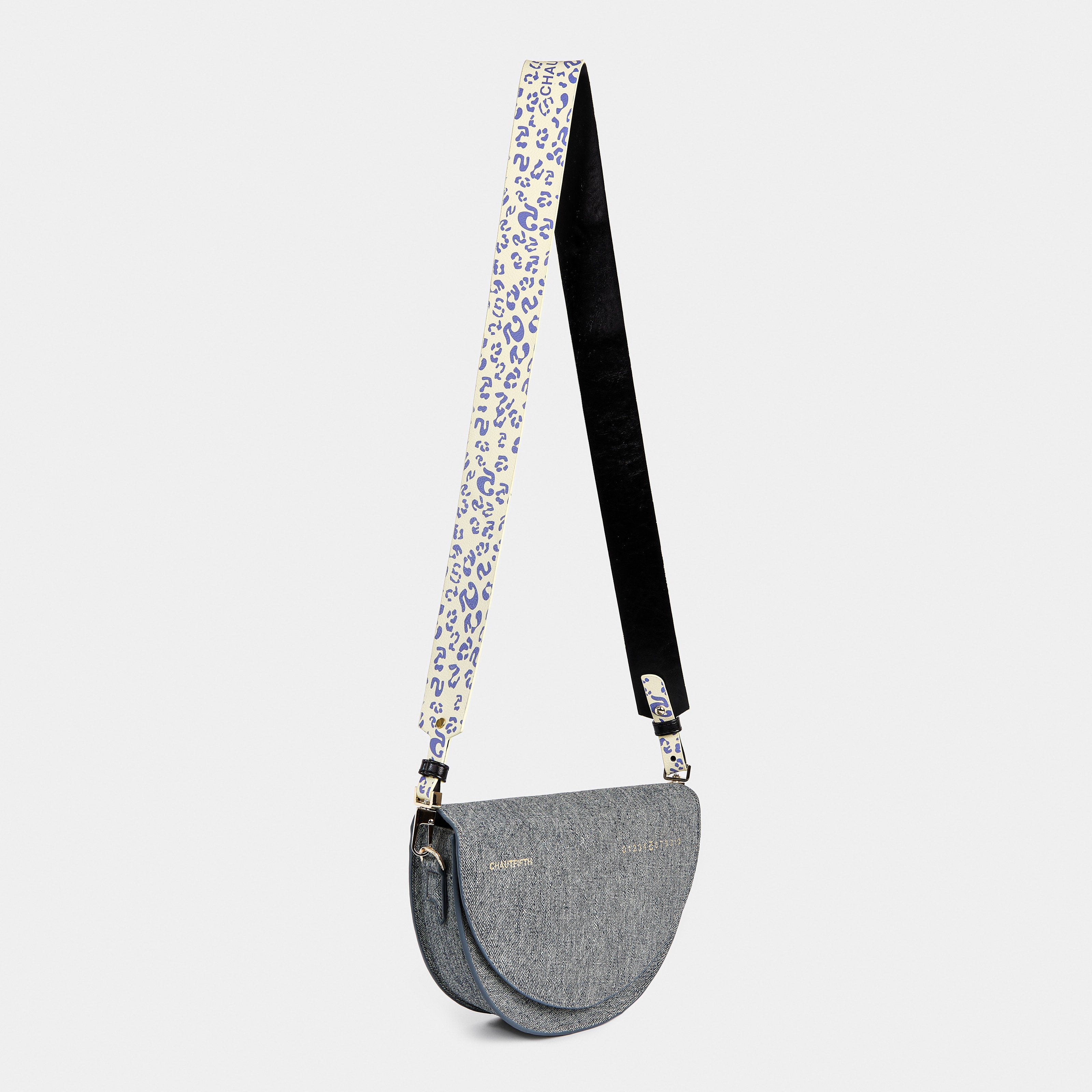 Strap 4CM WIDE BAG Fifth Leopard Blue x Black