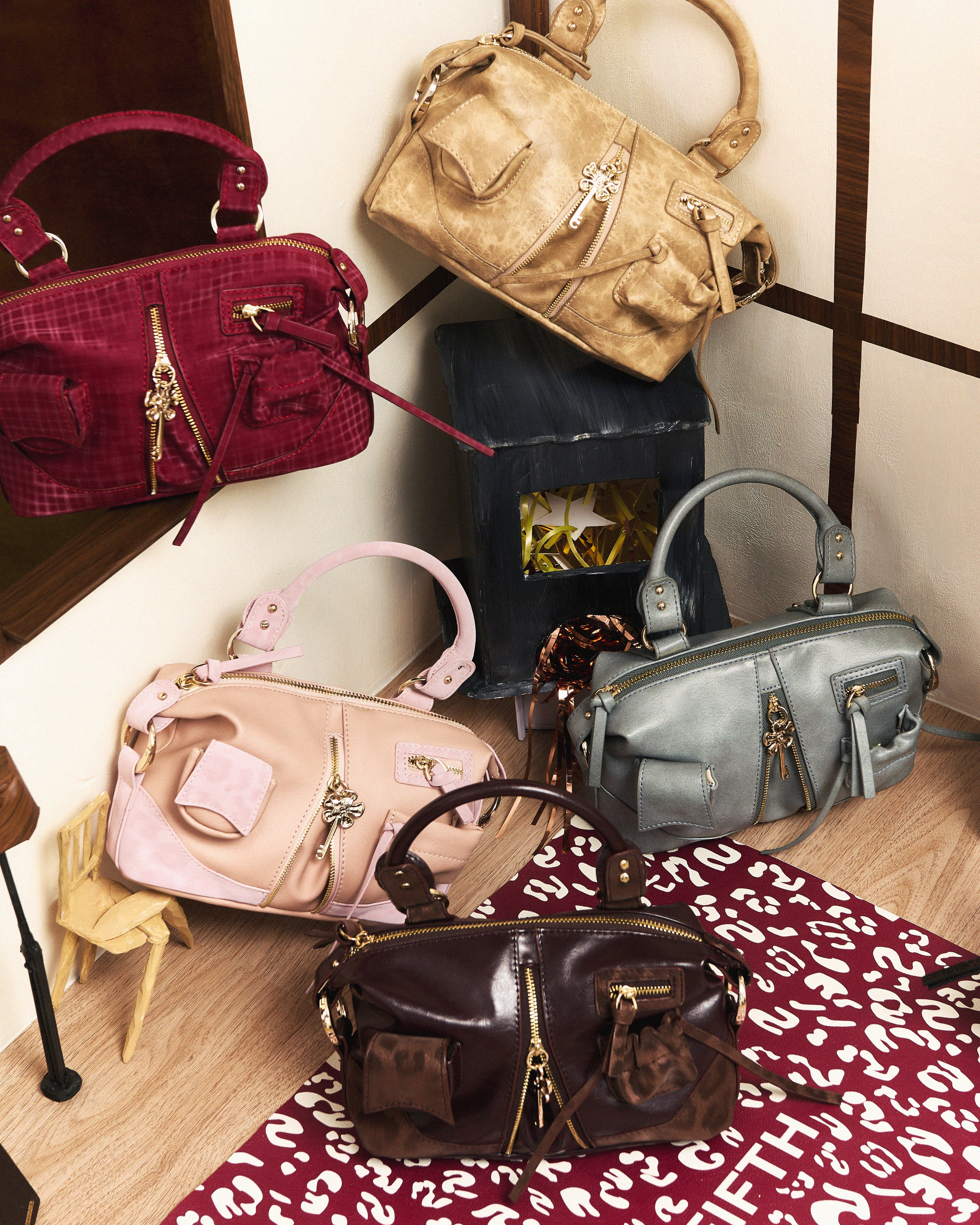 バッグ 00s toff&loadstone Leather handbag y2k Bag Mini Y2K POCKET Speckled Brown-Black