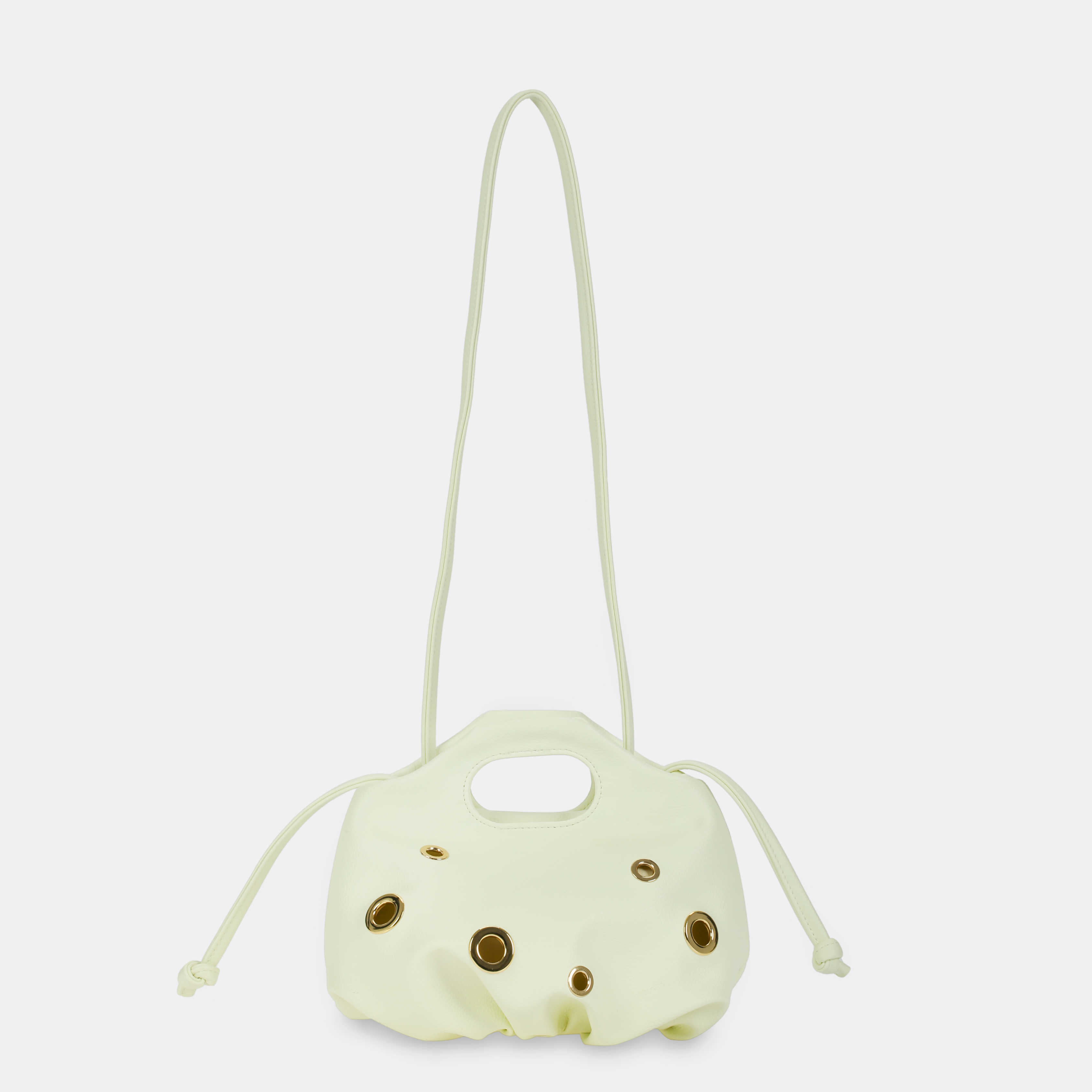 Flower Mini Eyelet & Bow handbag in white