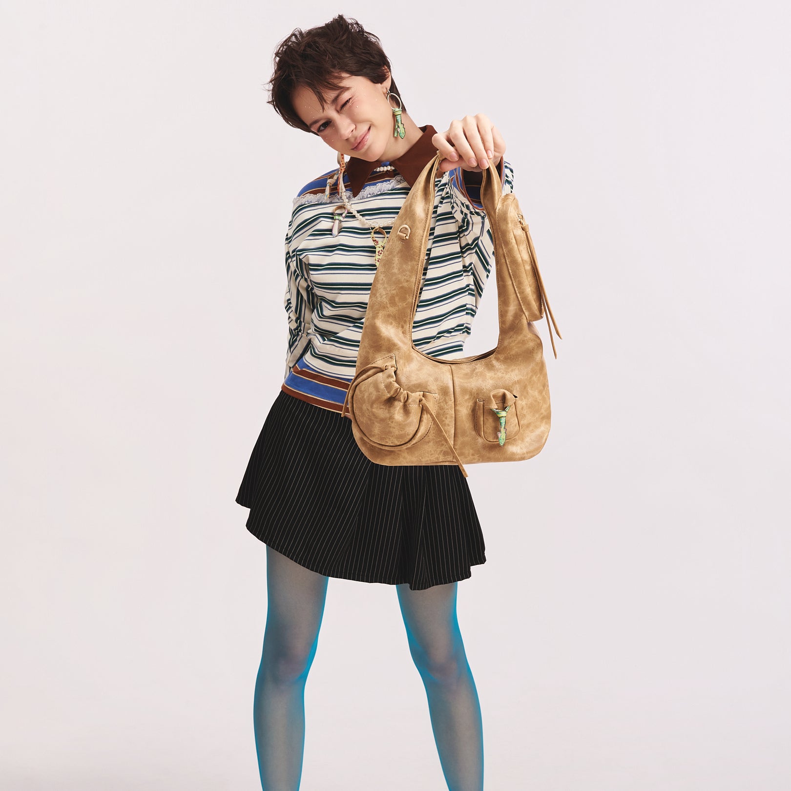 Bag C2-Pocket Hobo Tie Sand Beige (M)