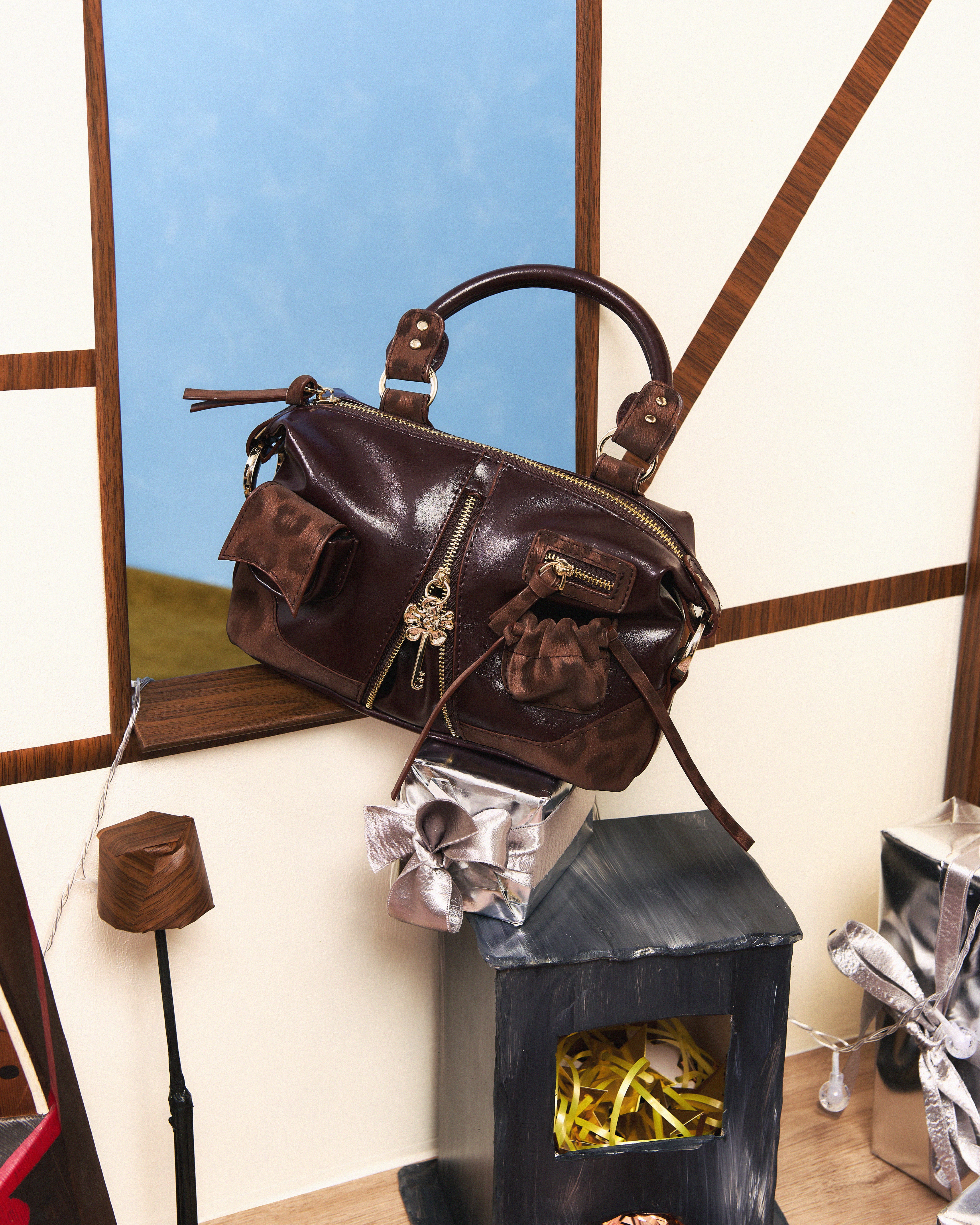 Bag Mini Y2K POCKET Brown Choco x Brown Leopard 